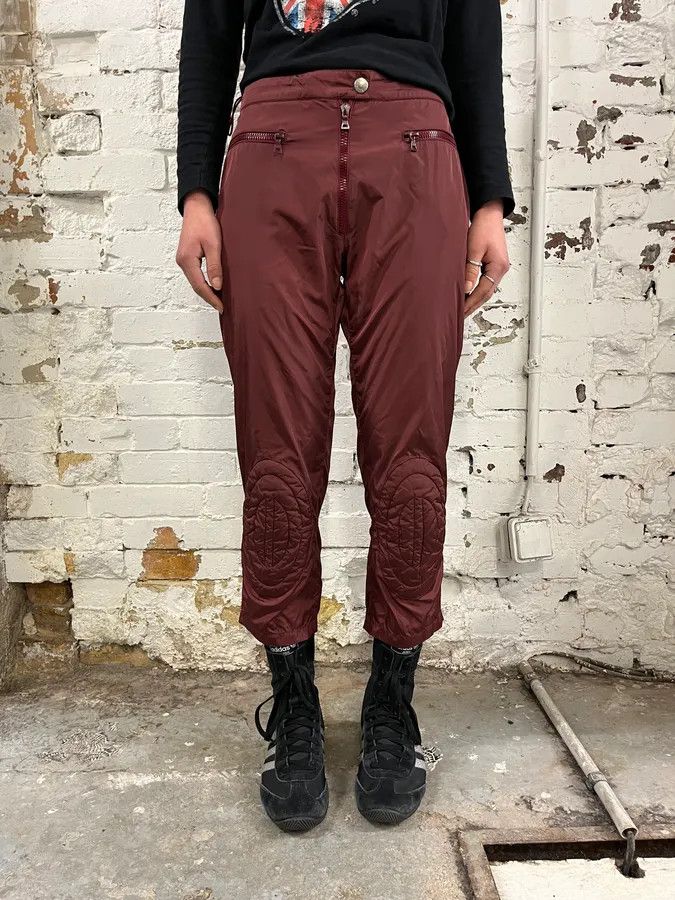 Prada SS2000 Prada Bordeaux Padded Quilted Knee Patch Pants Nylon Size 25" / US 0 / IT 36 - 2 Thumbnail