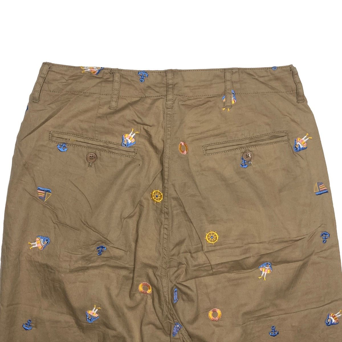 Beams Japan Japanese Brand Embroidered Nautical Shorts Khaki Beach Size US 31 - 6 Thumbnail