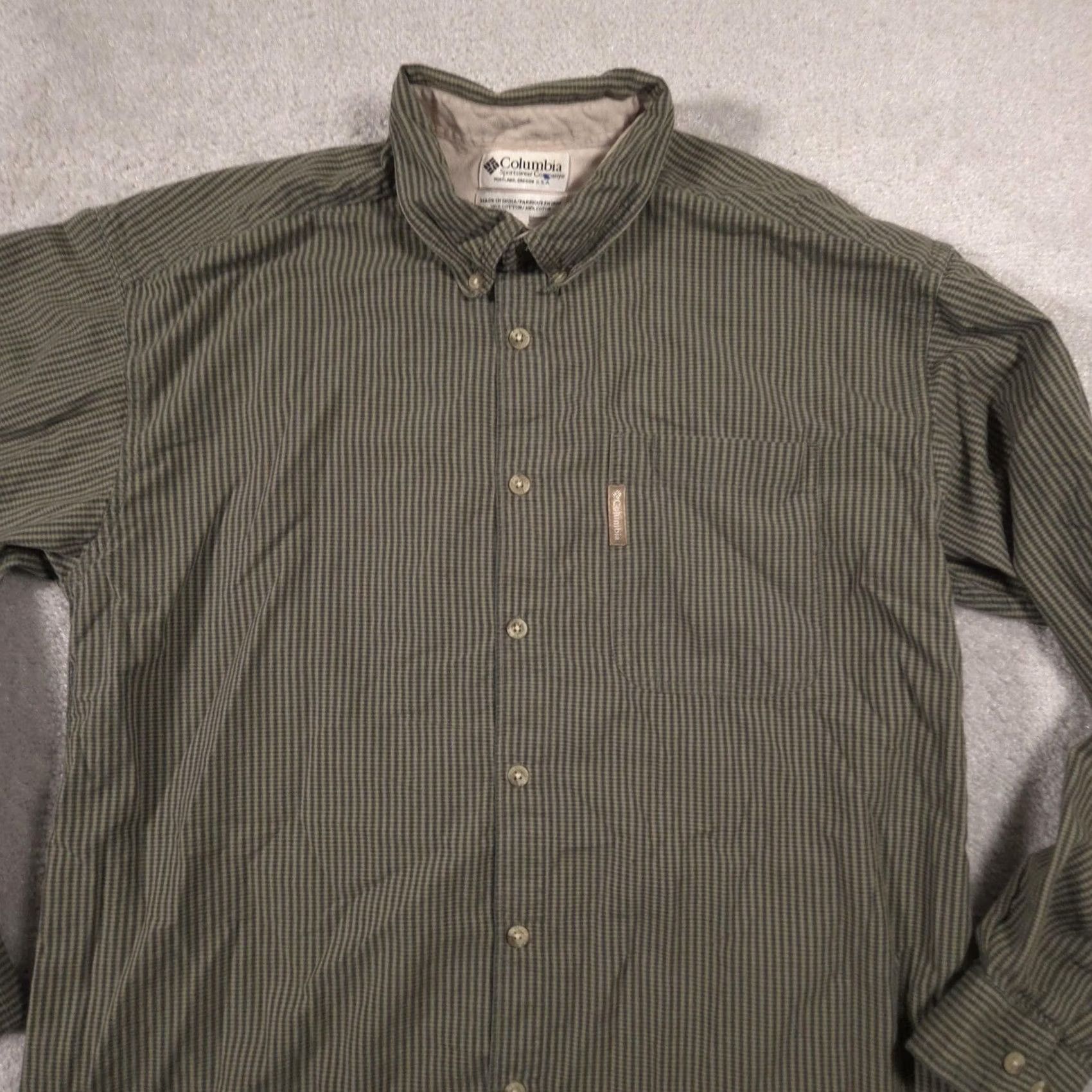 Vintage Columbia Shirt Mens L Green Check Button Front Long Sleeve Outdoor Casual Size US L / EU 52-54 / 3 - 3 Thumbnail