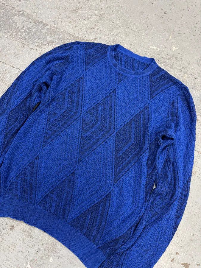 Vintage 1990s Gianni Versace Losange Blue Sweater Size US S / EU 44-46 / 1 - 7 Thumbnail