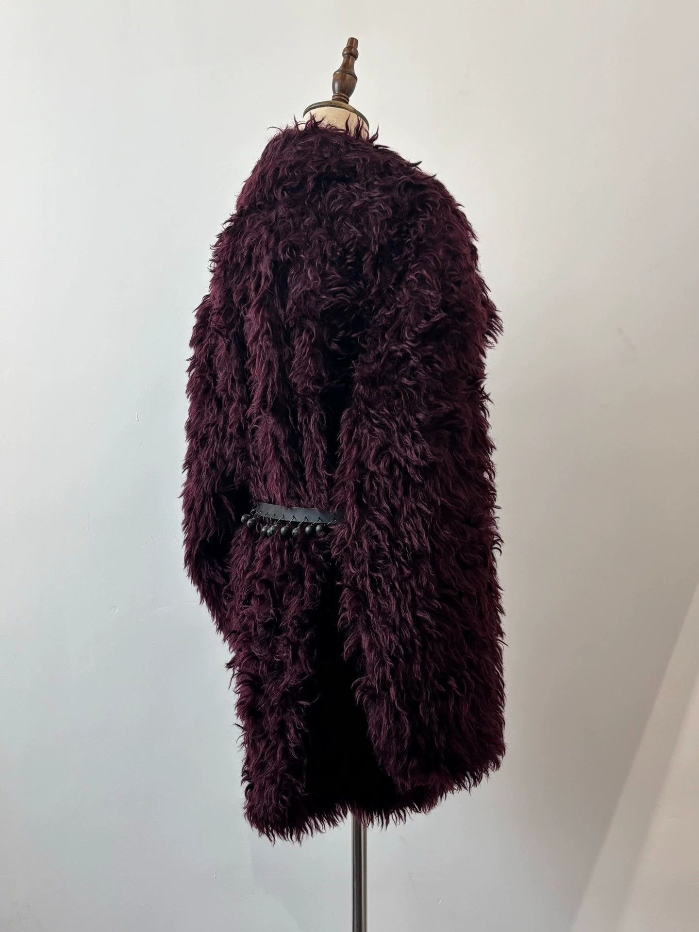 Maison Margiela MM 2016 A/W Dark Purple Faux Fur Oversized Unisex Coat Size S / US 4 / IT 40 - 5 Thumbnail