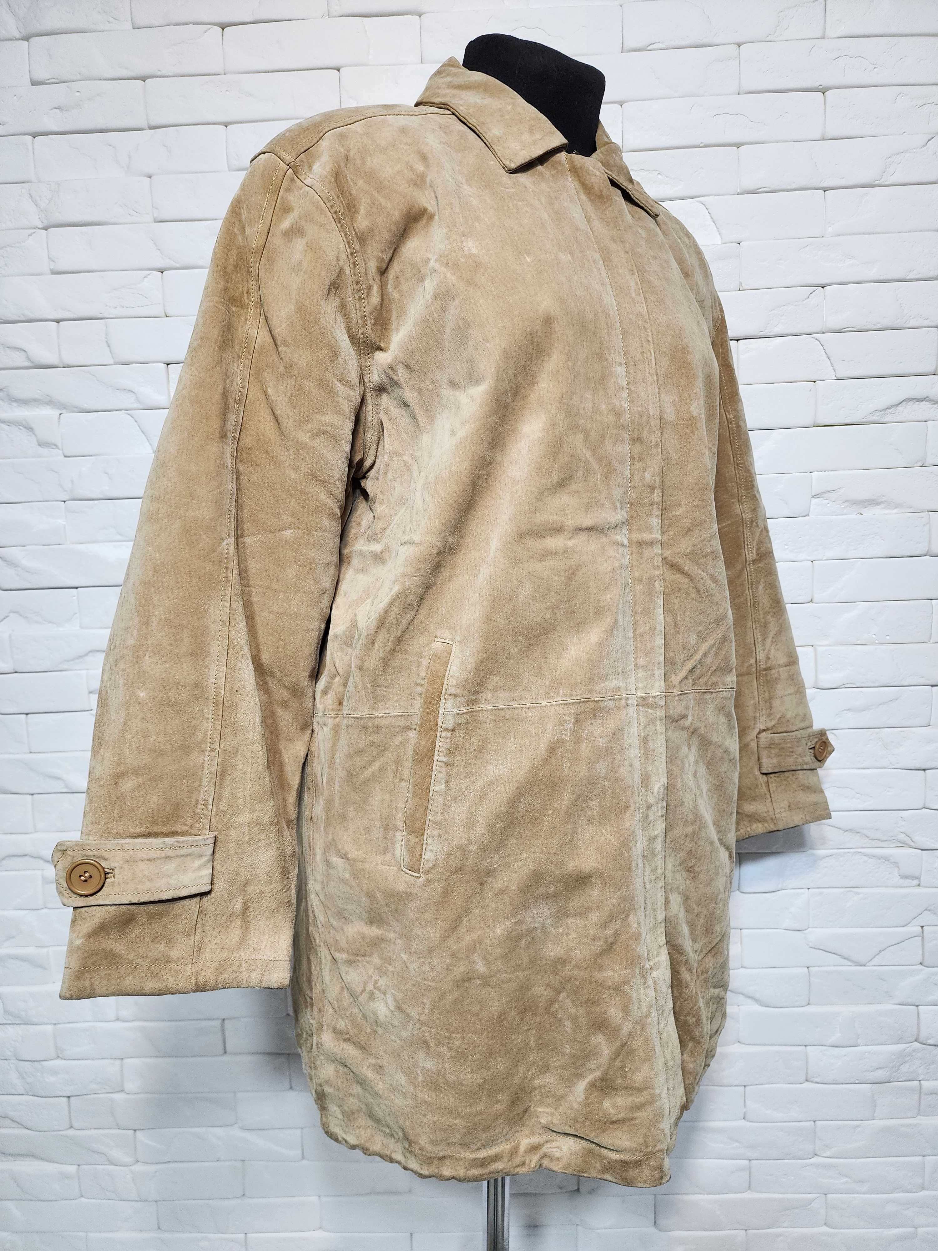 Genuine Leather Brown Suede Leather Jacket: Classic Design Size XL / US 12-14 / IT 48-50 - 3 Thumbnail