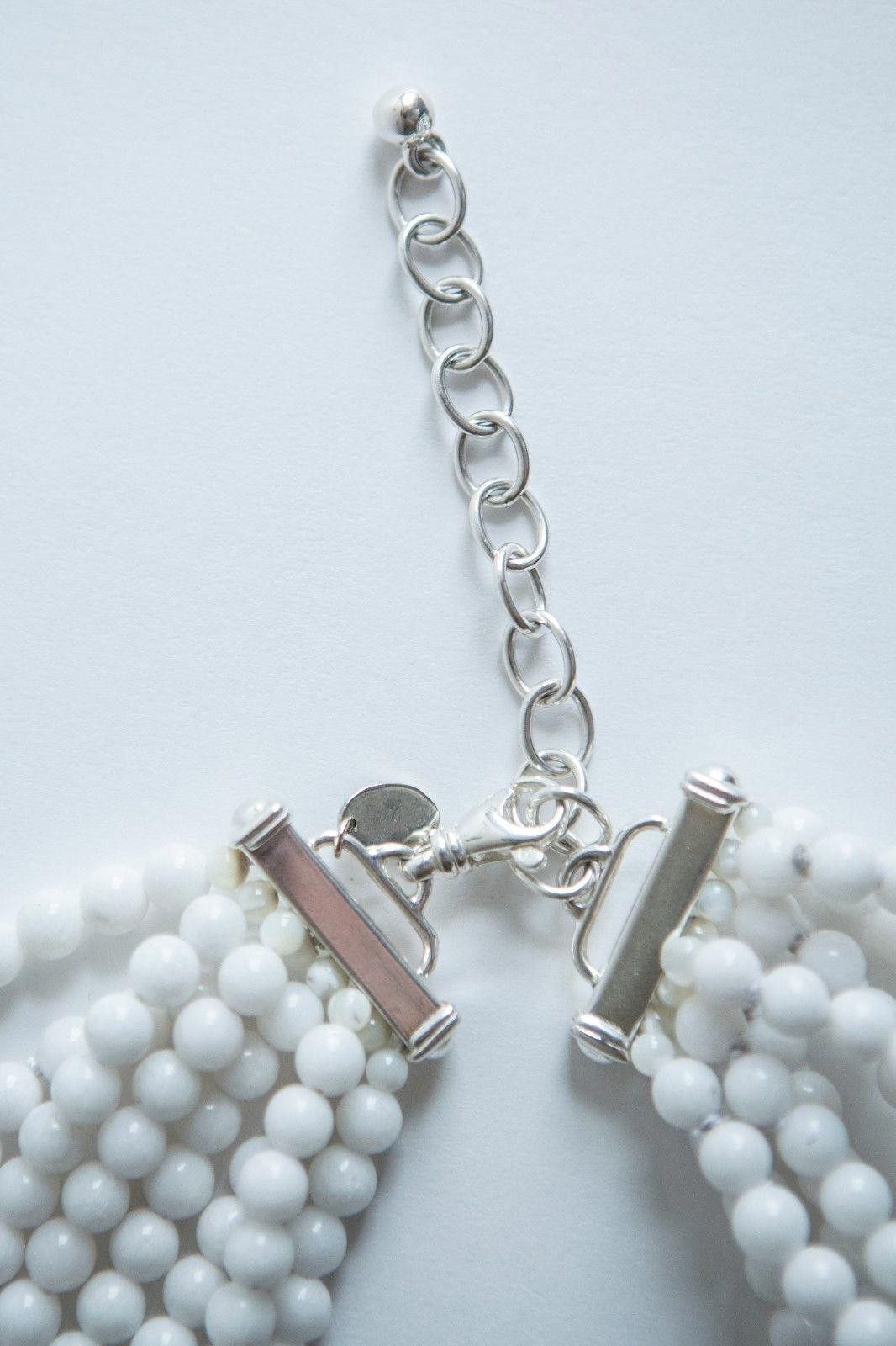 Designer White Jade Beaded Multi Strand Torsade Necklace Size ONE SIZE - 4 Thumbnail