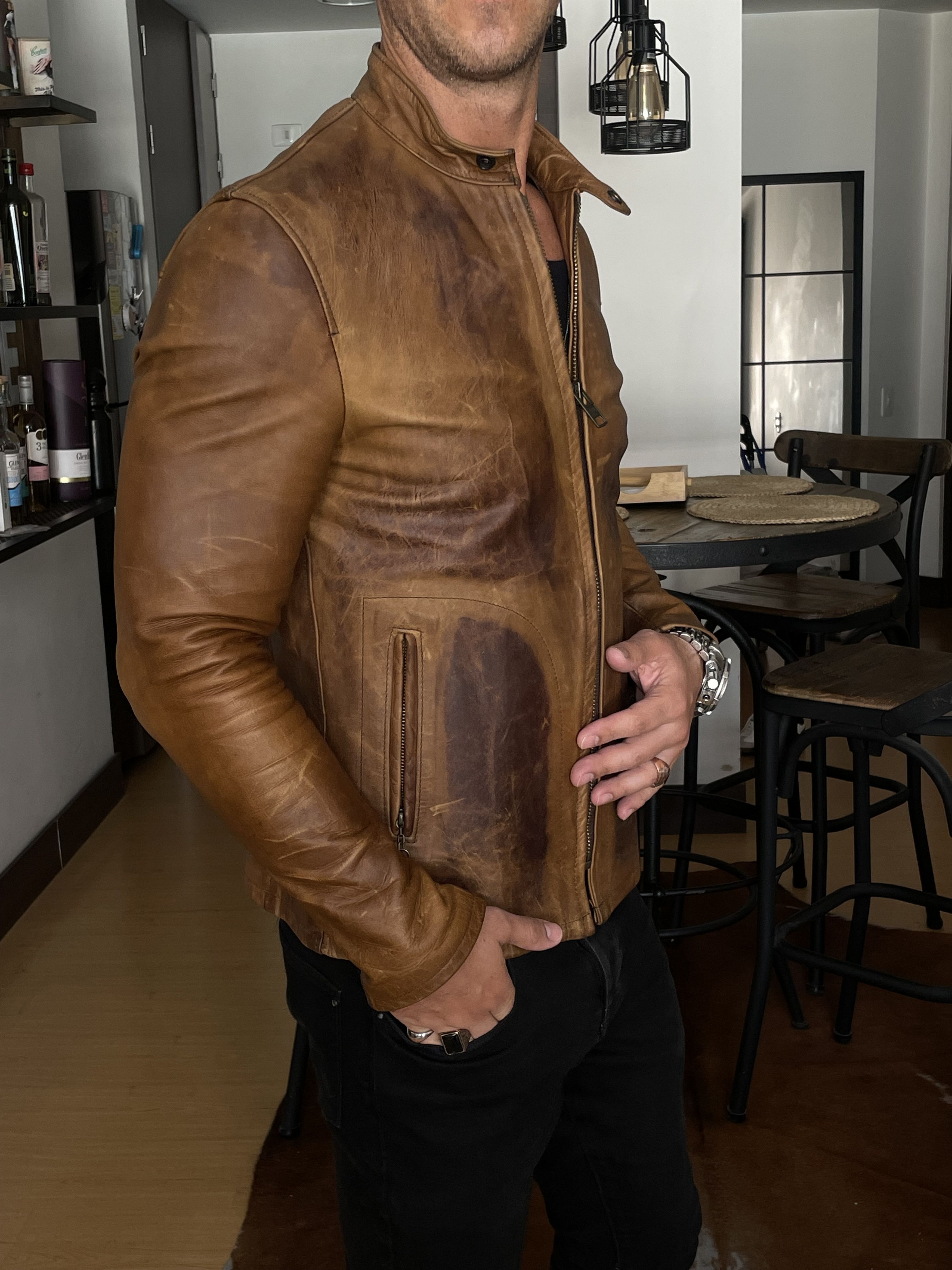 Schott SCHOTT PERFECTO® Men's LEATHER JACKET P571 SMALL Size US S / EU 44-46 / 1 - 5 Thumbnail