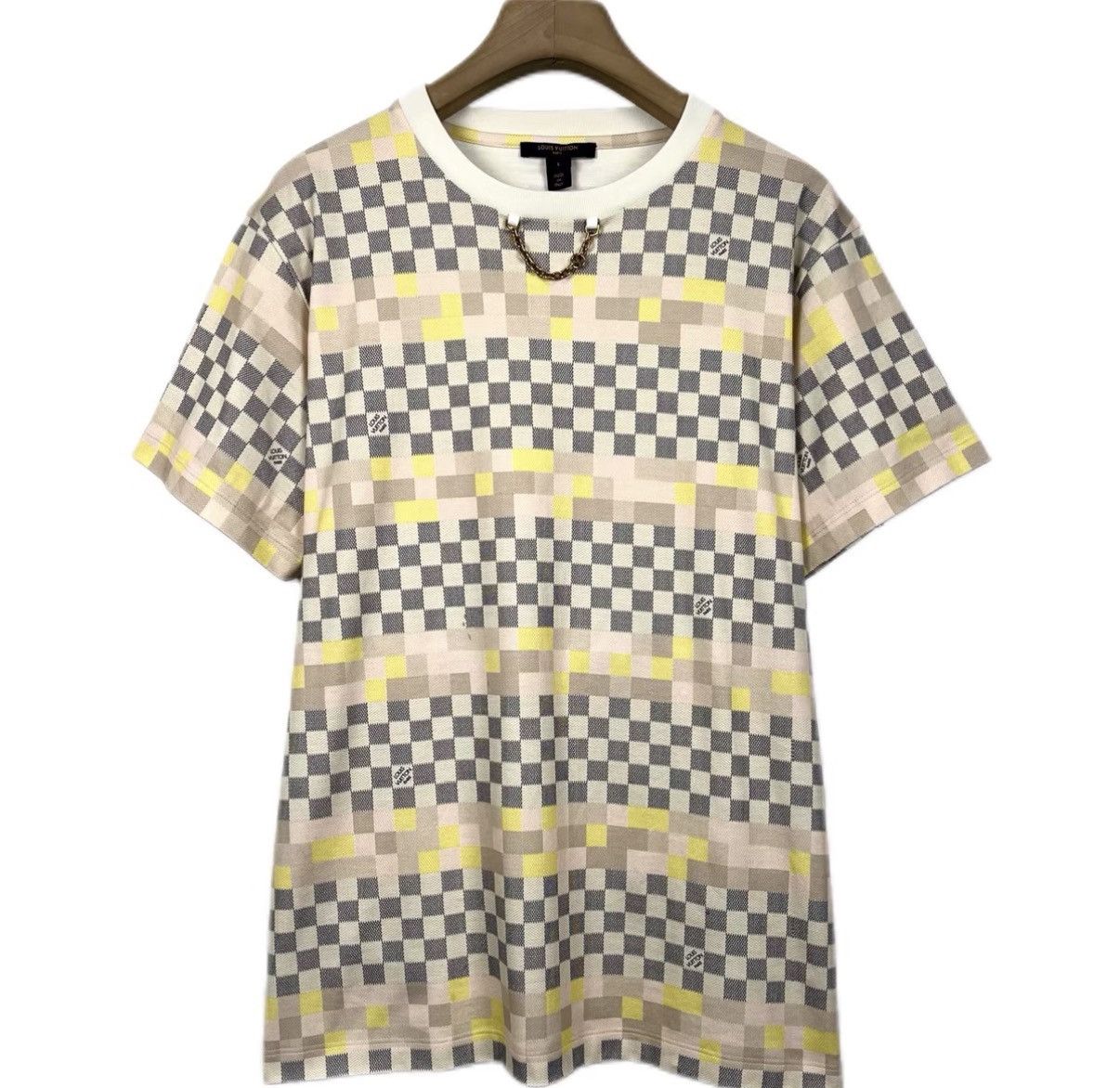 Louis Vuitton LOUIS VUITTON Multicolor Damier Short Sleeve T-Shirt K12 Size US L / EU 52-54 / 3 - 1 Thumbnail