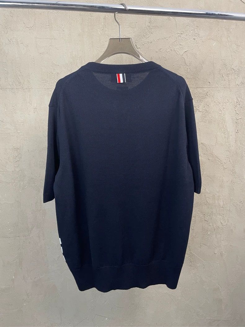 Thom Browne Thom browne Dark blue four-striped high-end knitted short-s Size US L / EU 52-54 / 3 - 3 Thumbnail