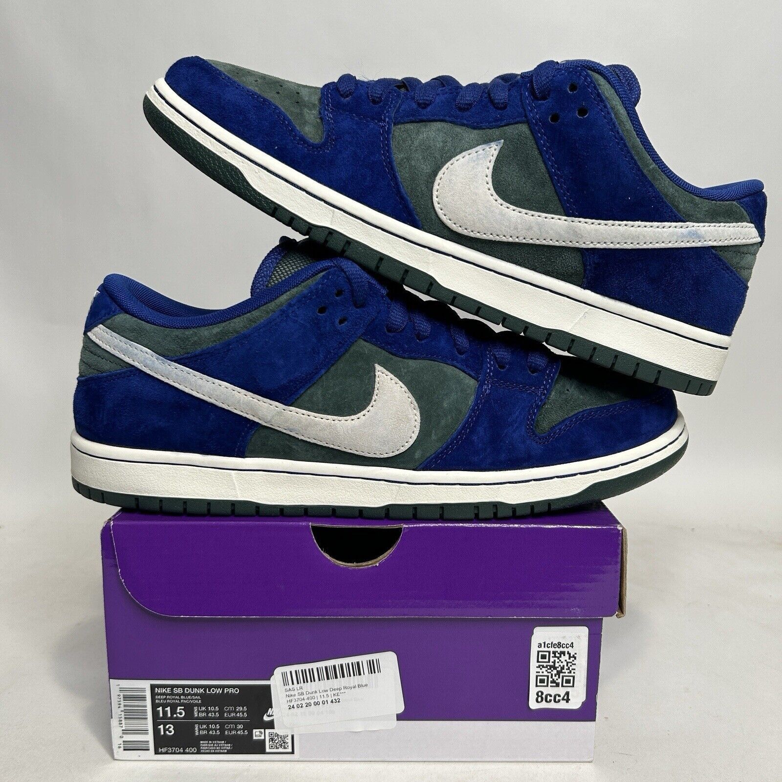 Nike Nike SB Dunk Low “Deep Royal Vintage Green” 2024 Size US 11.5 / EU 44-45 - 1 Thumbnail
