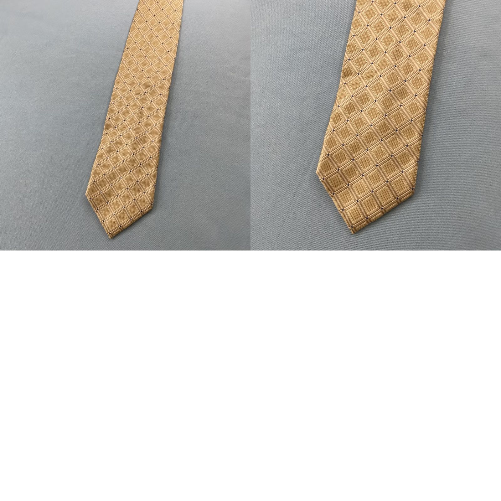 Vintage VINTAGE Henry Jacobson Silk Tie Necktie Geometric Dots Yellow Gold Blue 57"-60" 4x60 Mens Size ONE SIZE - 11 Thumbnail