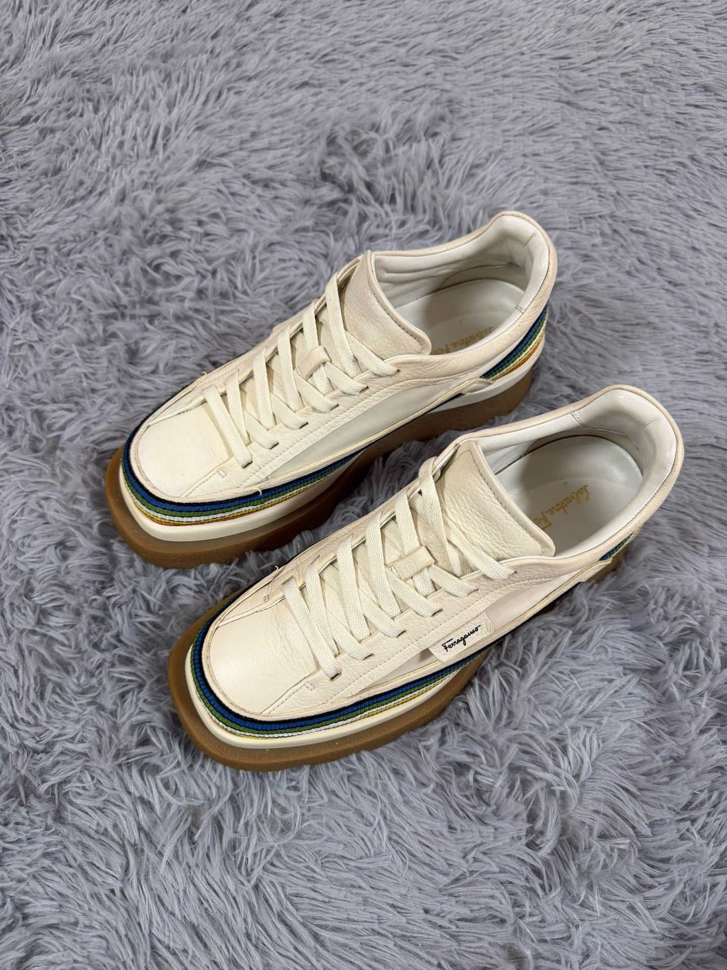 Salvatore Ferragamo Salvatore Ferragamo Rainbow Multi Lowtop Sneakers 8.5 Men Size US 8.5 / EU 41-42 - 1 Thumbnail