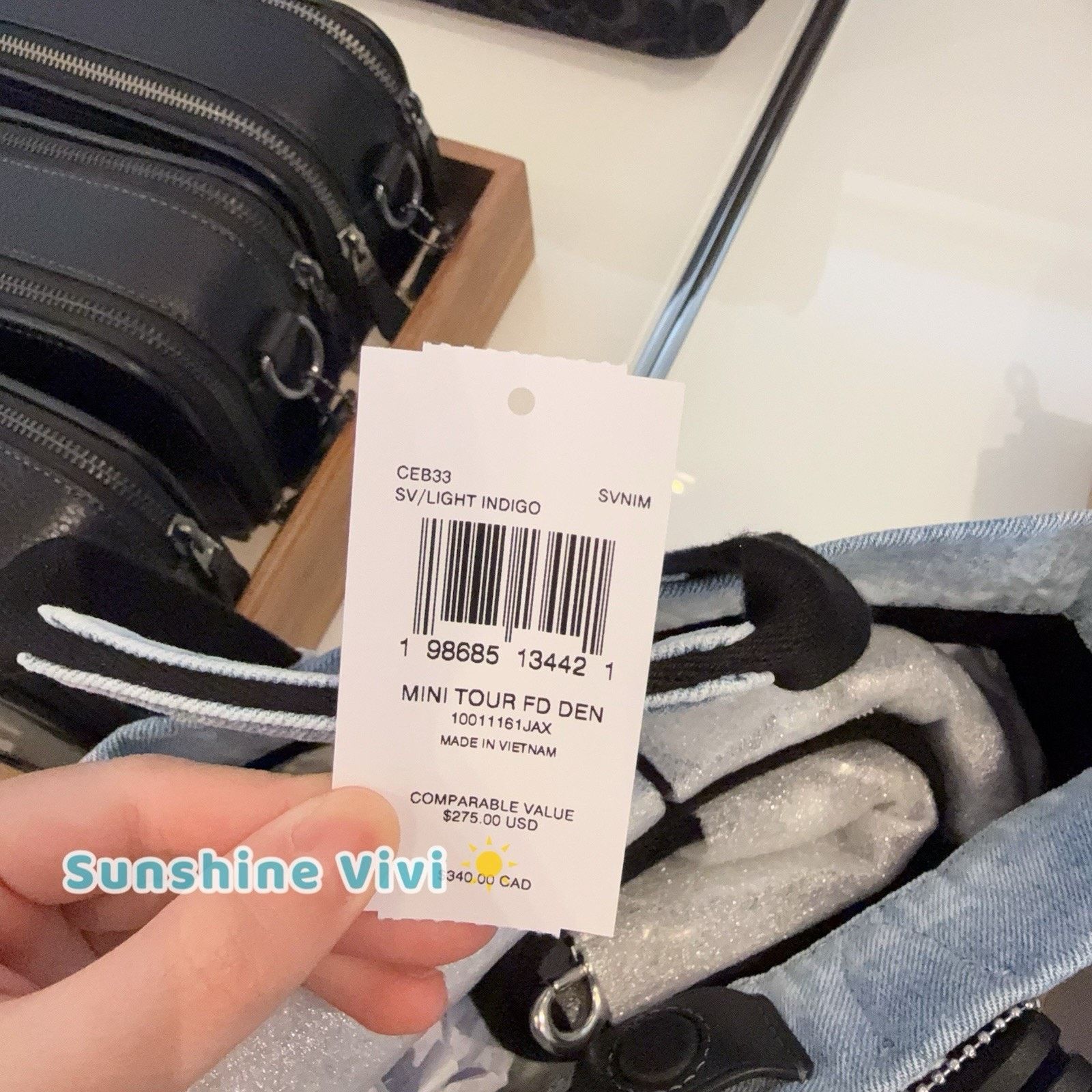 Coach NWT COACH CEB33 Mini Tour Tote Bag Loved Denim Light Indigo Size ONE SIZE - 6 Thumbnail