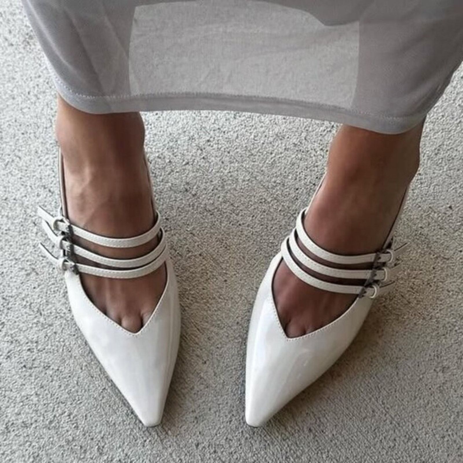 Zara HOT TREND!!! ZARA Pointed Toe Buckled Heels Size US 8 / IT 38 - 2 Thumbnail