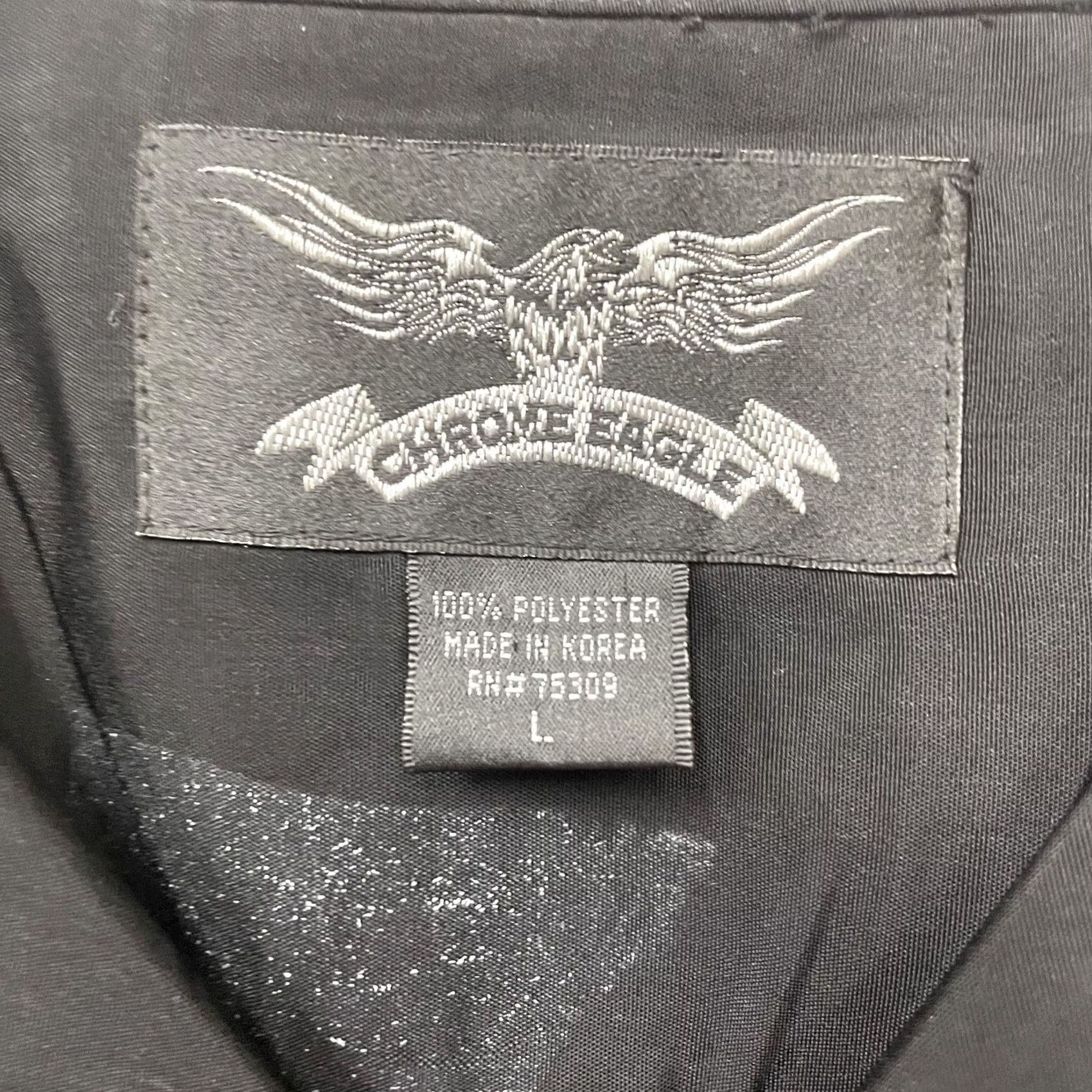 Vintage Chrome Eagle Polyester Motorcycle Shirt Mens L Gray Short Sleeve Button-Down Size US L / EU 52-54 / 3 - 4 Thumbnail