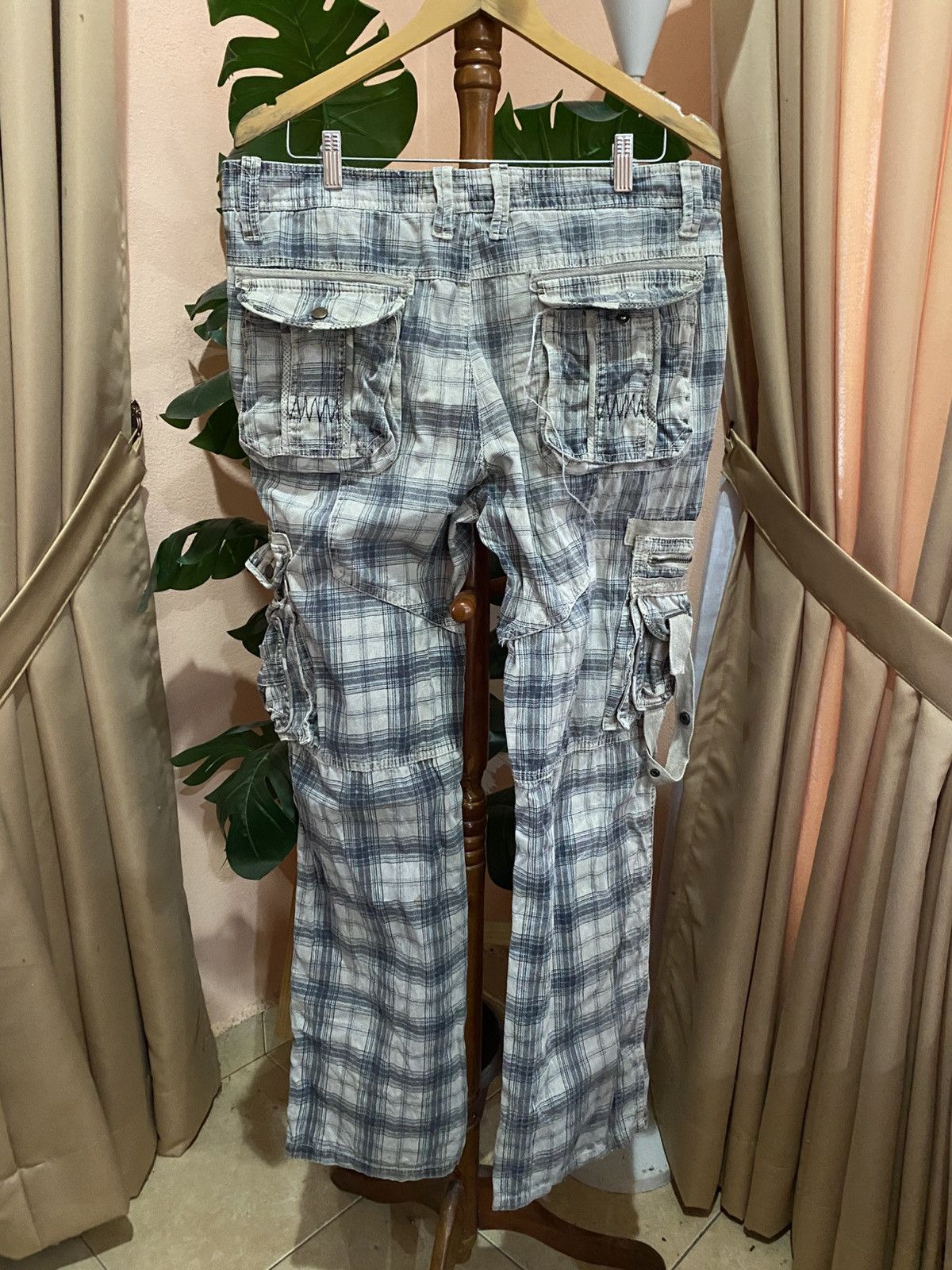 Japanese Brand Vintage Y2K Just Design Plaid Multi-Pocket Utility Style” Size US 36 / EU 52 - 8 Thumbnail