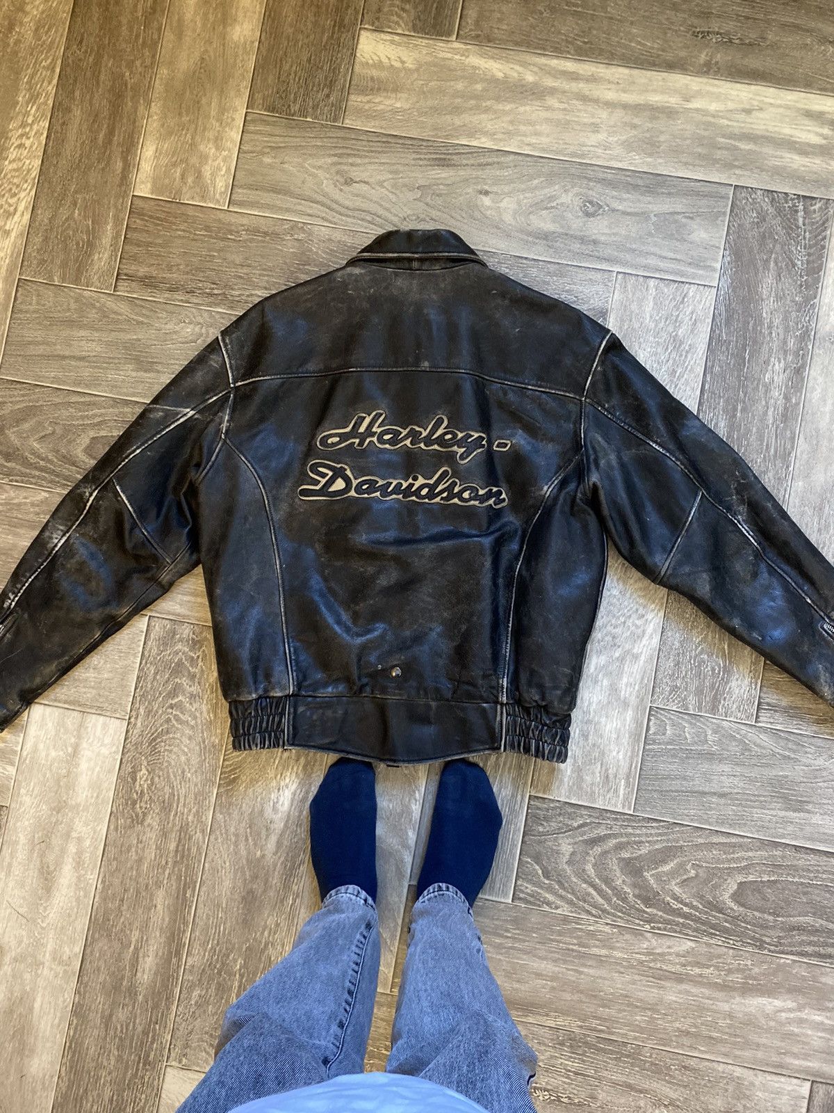 Harley Davidson × Vintage 1993 Harley Davidson vintage leather jacket racing Size US L / EU 52-54 / 3 - 1 Thumbnail