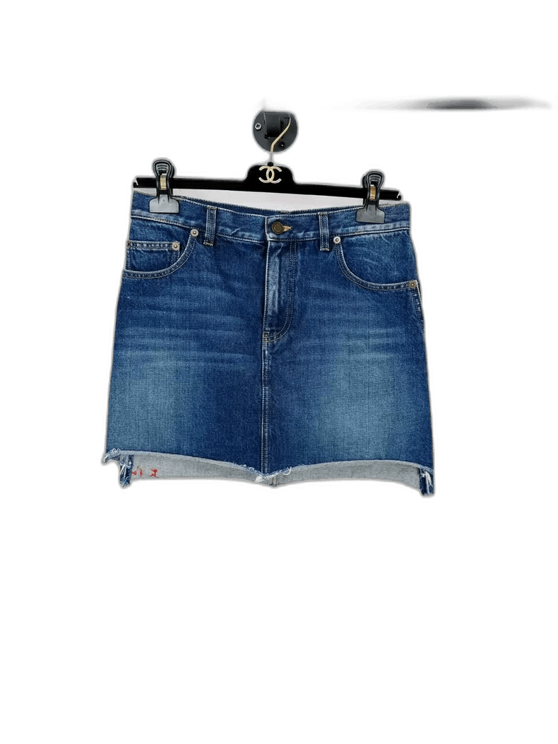 Saint Laurent Paris Saint Laurent Denim Skirt Size 28 Size 28" / US 6 / IT 42 - 1 Thumbnail