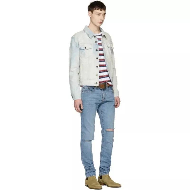 Saint Laurent Paris NWT SS18 SLP Sz S Blue Denim Trucker Jacket Light Wash Size US S / EU 44-46 / 1 - 14 Thumbnail