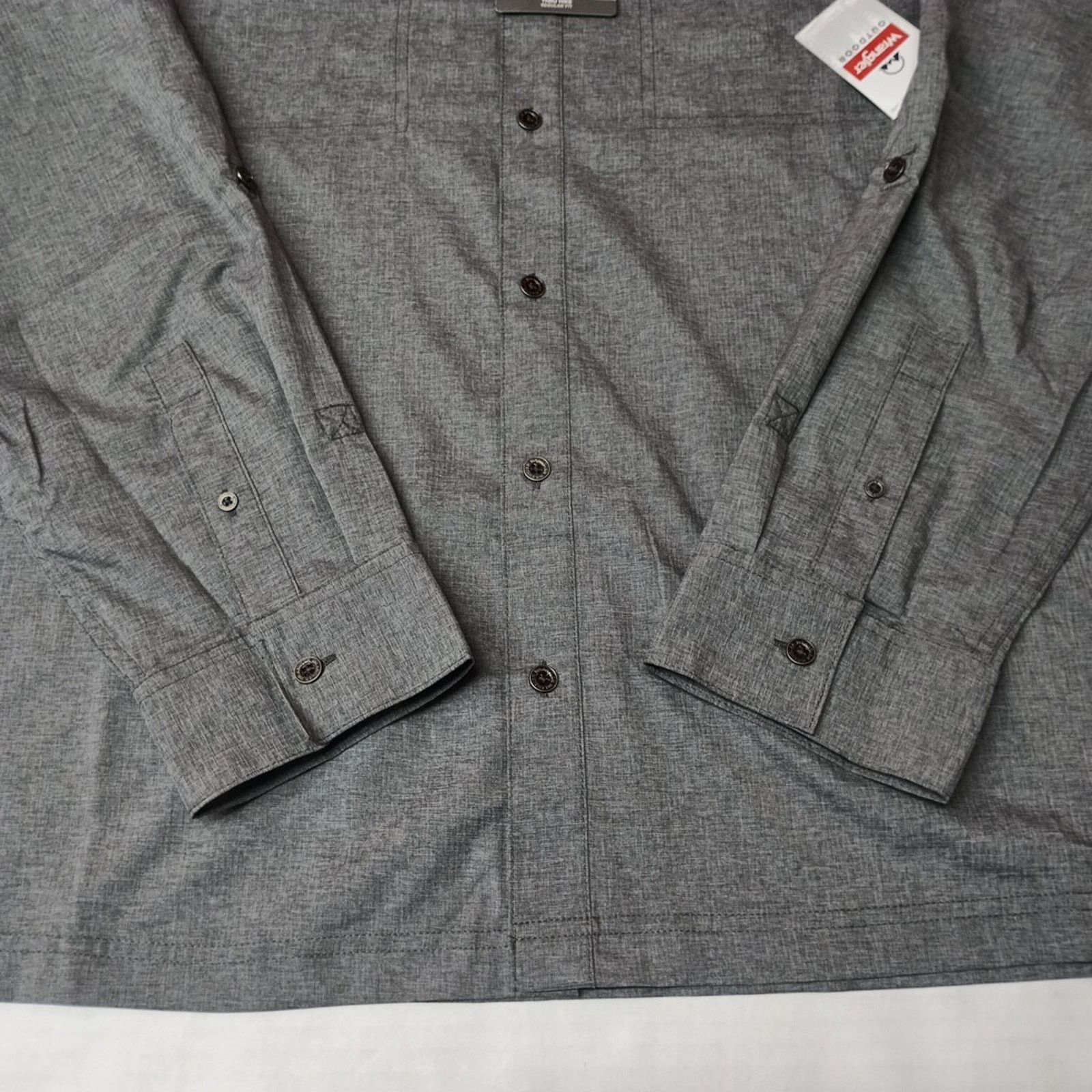 Wrangler Wrangler Men's XL Gray Thru Hike Shirt Vented Roll Tab UPF Size US XL / EU 56 / 4 - 2 Thumbnail