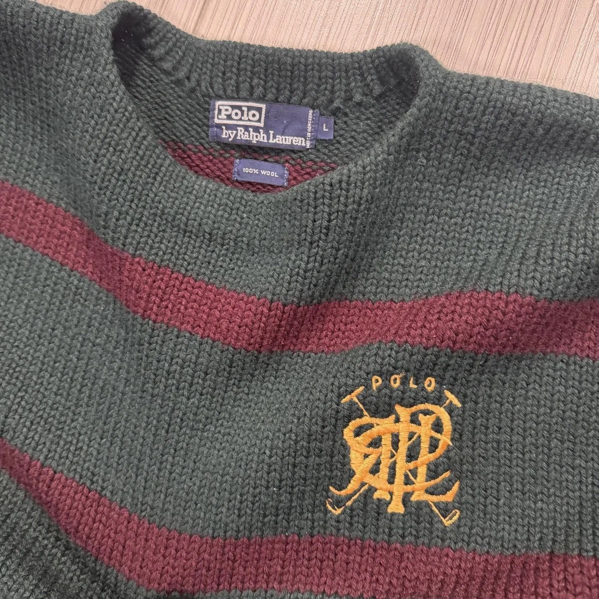 Polo Ralph Lauren Vintage Polo Ralph Lauren Striped Scribble Sweater (Size L) Size US L / EU 52-54 / 3 - 2 Thumbnail