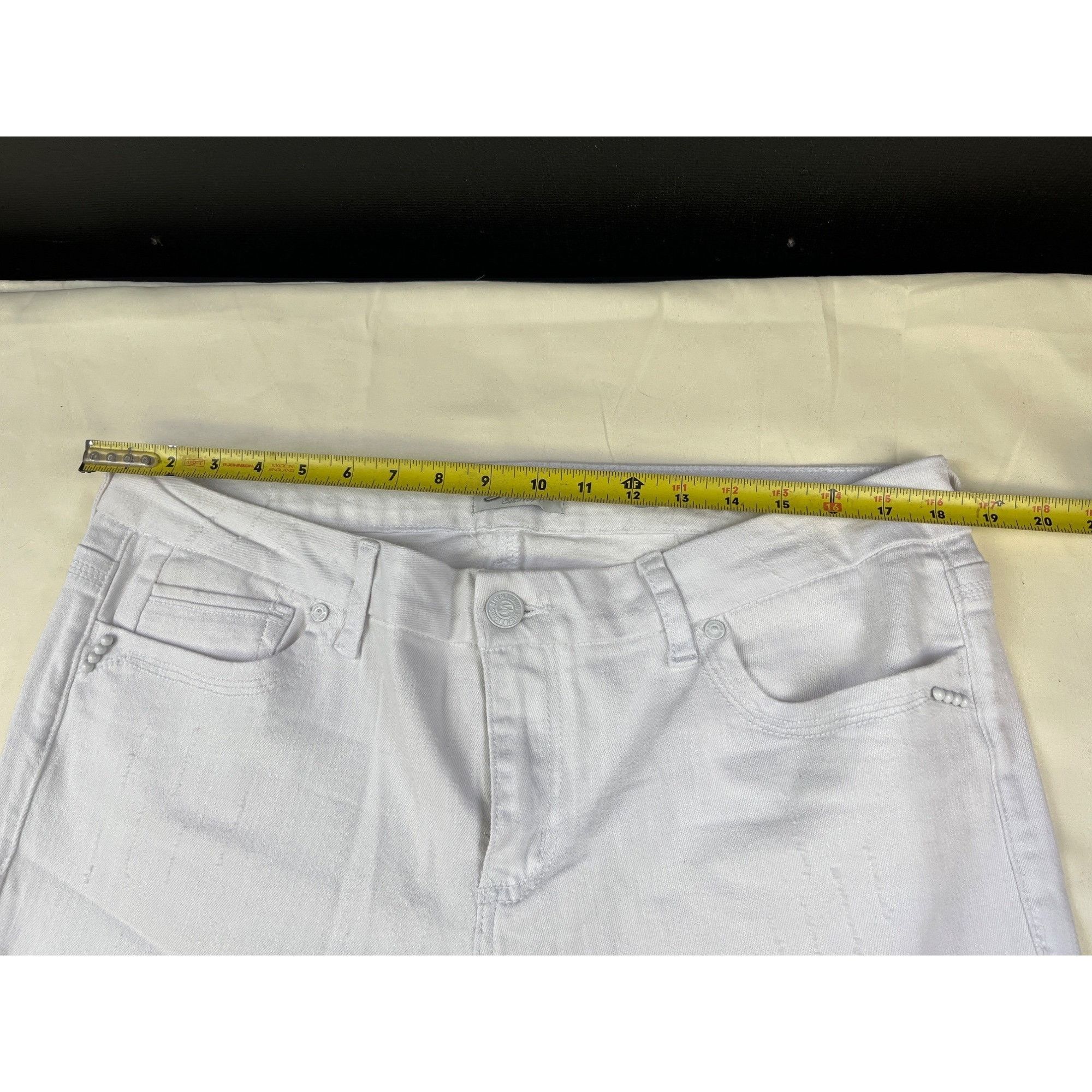 Other Seven7 Women's White Cropped Jeans Easy Fit Size 16 SKU 5175 Size 38" / US 16 / IT 52 - 3 Thumbnail