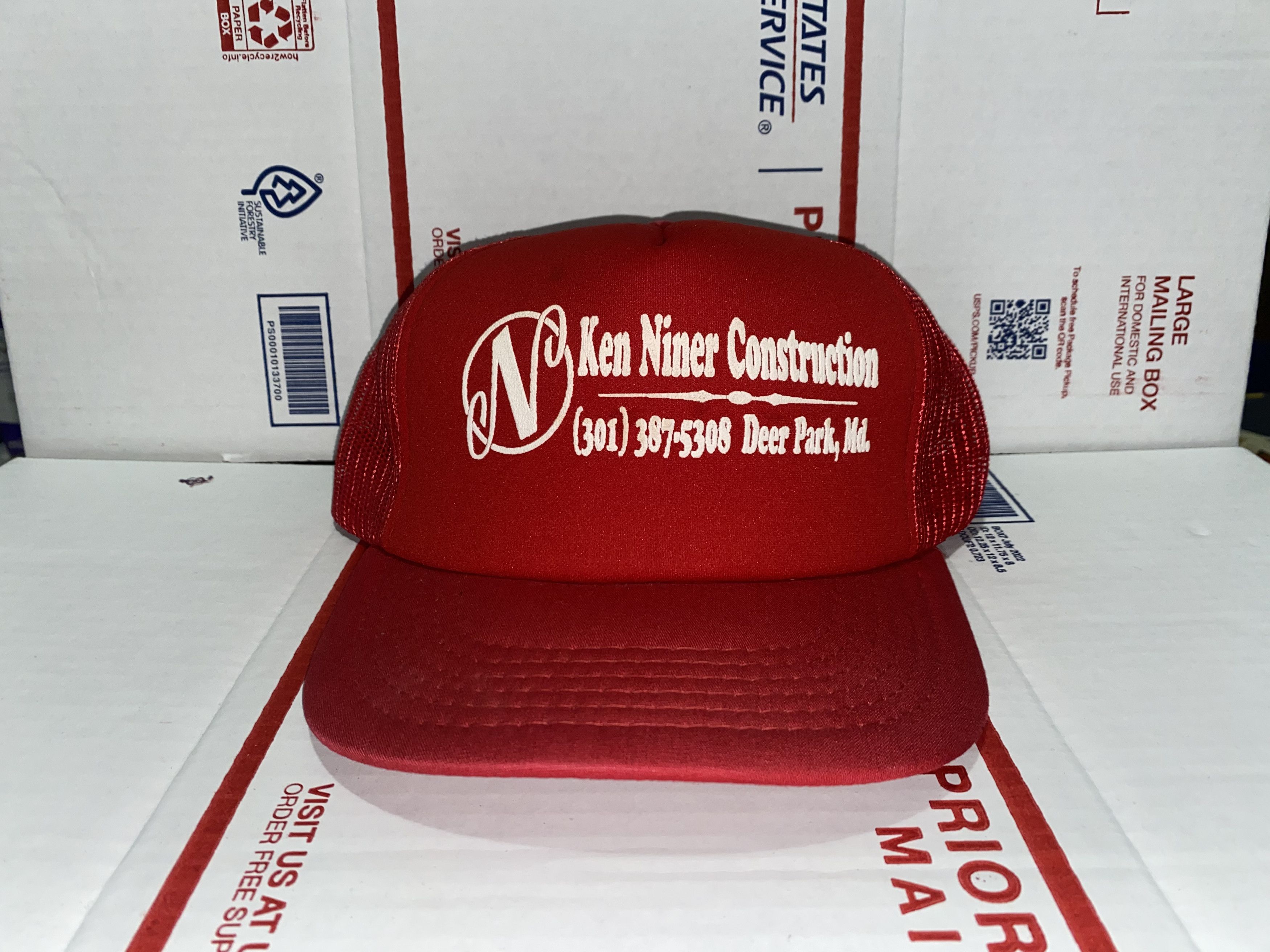 Vintage vintage Yupoong Trucker hat cap Ken Niner Construction Deer Size ONE SIZE - 1 Thumbnail