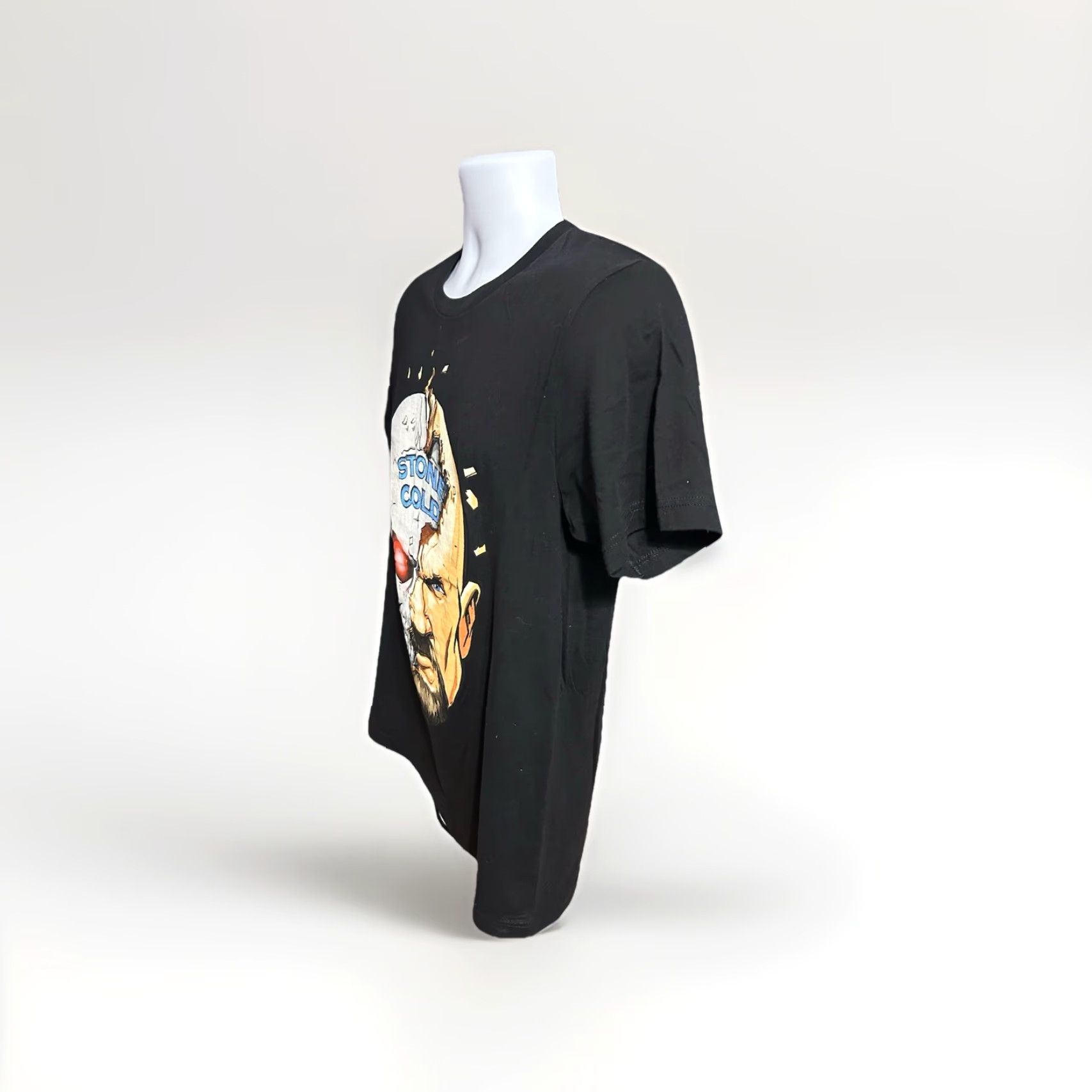 Vintage WWE Stone Cold Steve Austin Half Skull Shirt Medium Fit’s Large Short Sleeve Crew Neck Black 3:16 Mens T-Shirt Graphic Print Cotton Knit Size US L / EU 52-54 / 3 - 4 Thumbnail
