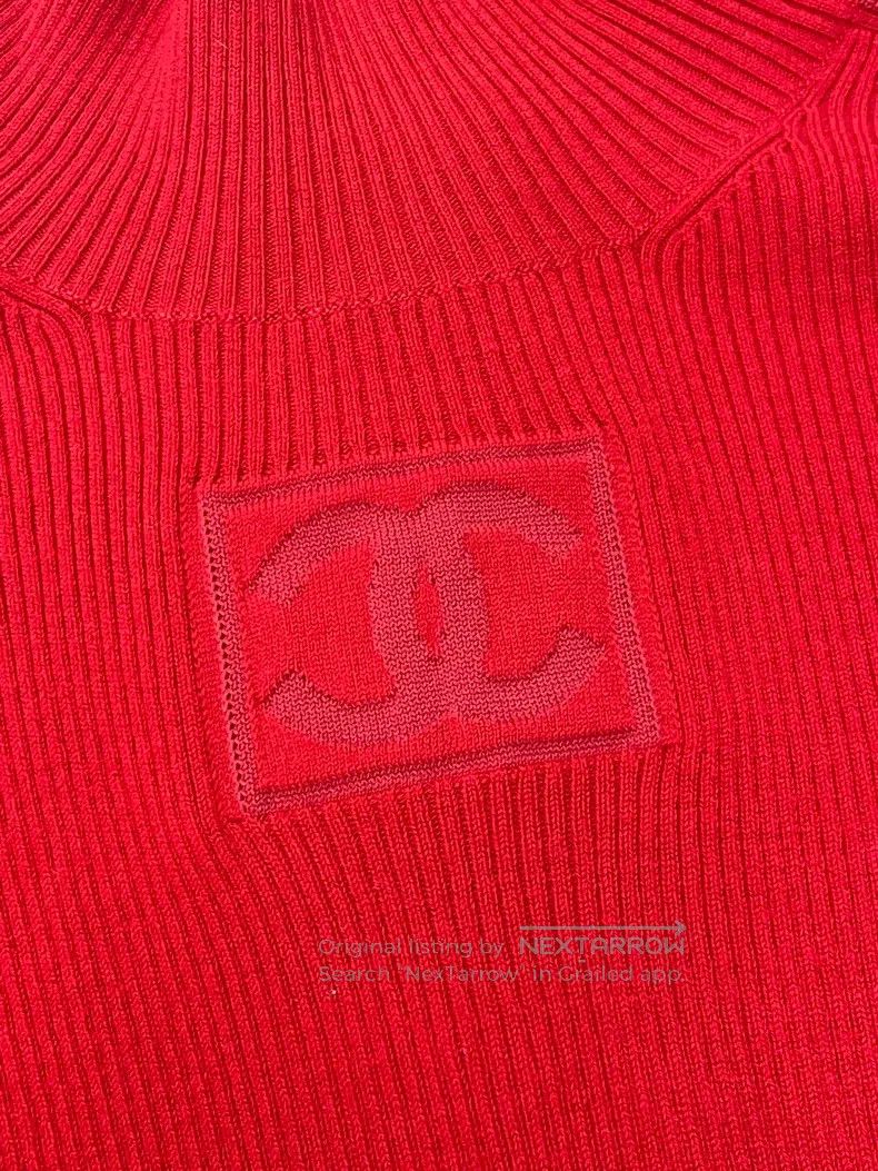 Chanel Chanel Ski series red double C wool long-sleeved sweater Size XXS / US 00 / IT 34 - 2 Thumbnail