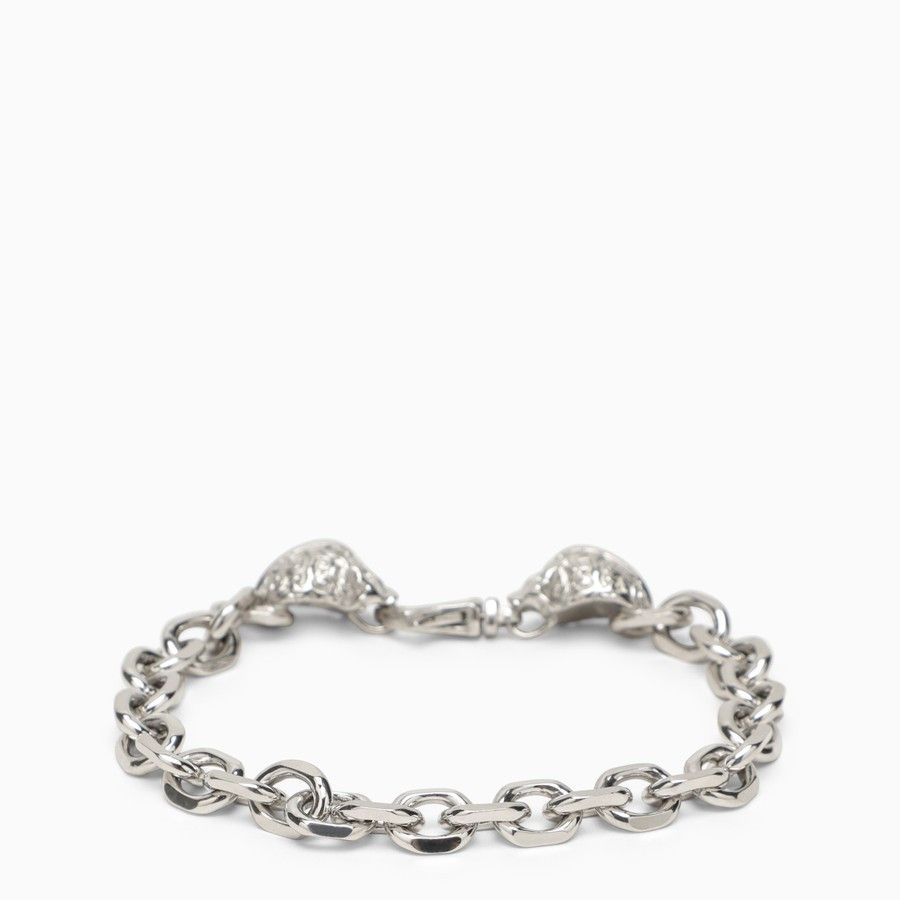Emanuele Bicocchi o1d2blof0225 Size: L / Skull Chain Bracelet in Silver Size ONE SIZE - 1 Thumbnail