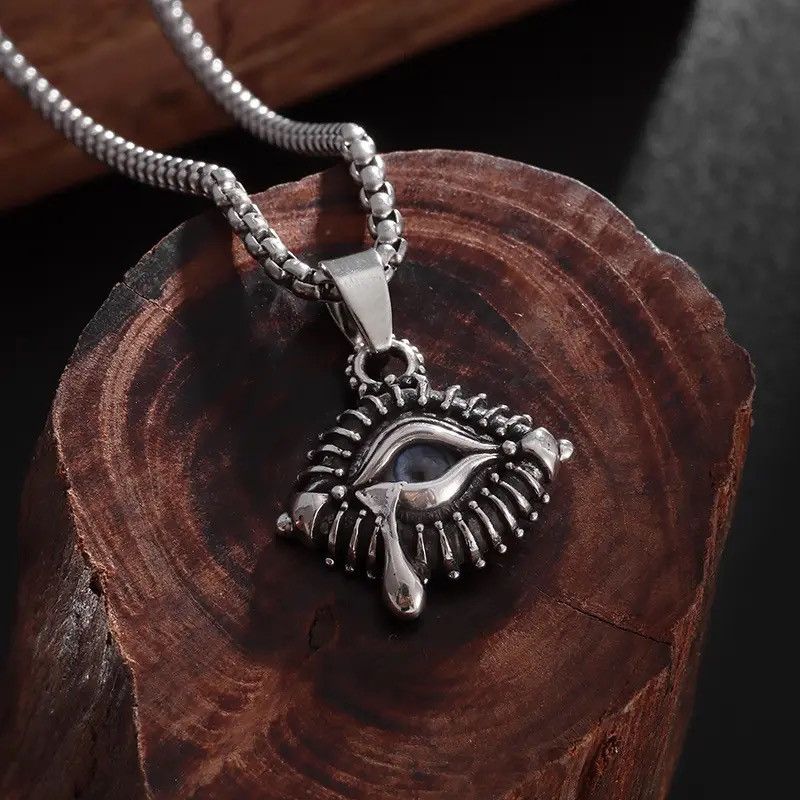 Jewelry Retro Machine Devil Eye Blue All-Seeing Eye Necklace Size ONE SIZE - 4 Thumbnail