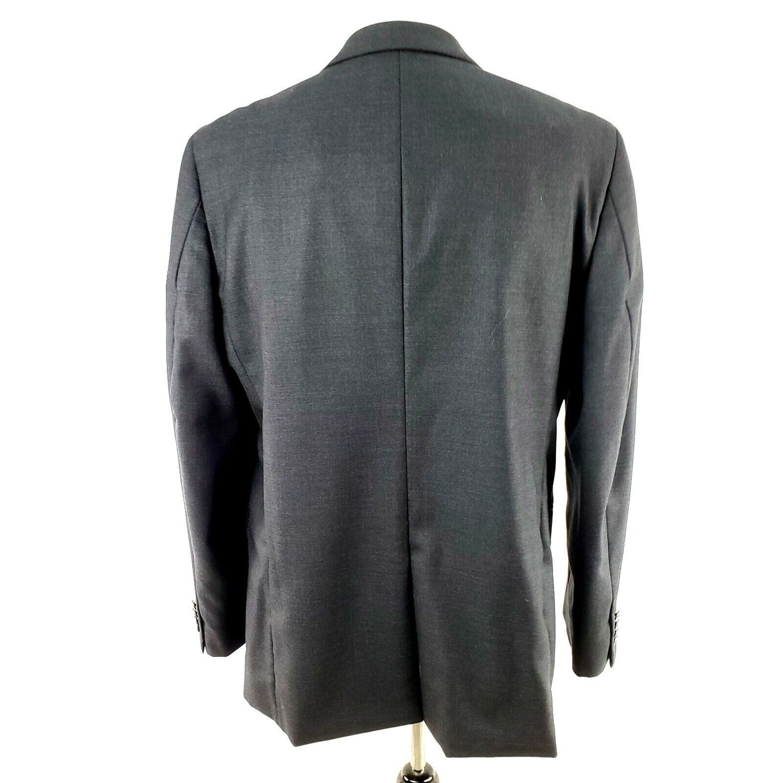 Stafford Stafford 44L 2 Silver Button Gray Wool Blazer Sport Coat Size 44L - 5 Thumbnail