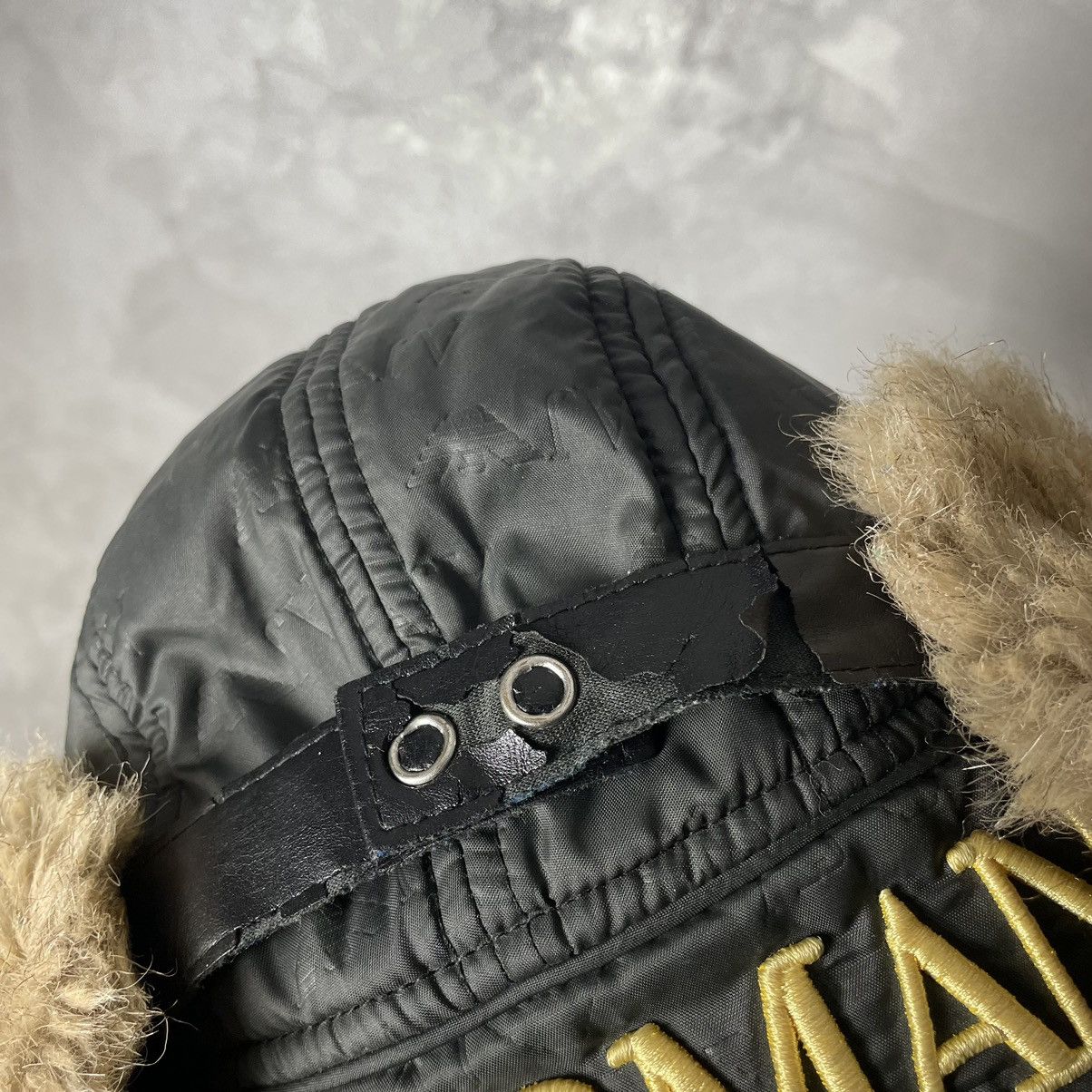 Armani × Vintage Vintage Armani Jeans Monogram Big Logo Fur Trapper Hat Size ONE SIZE - 6 Thumbnail