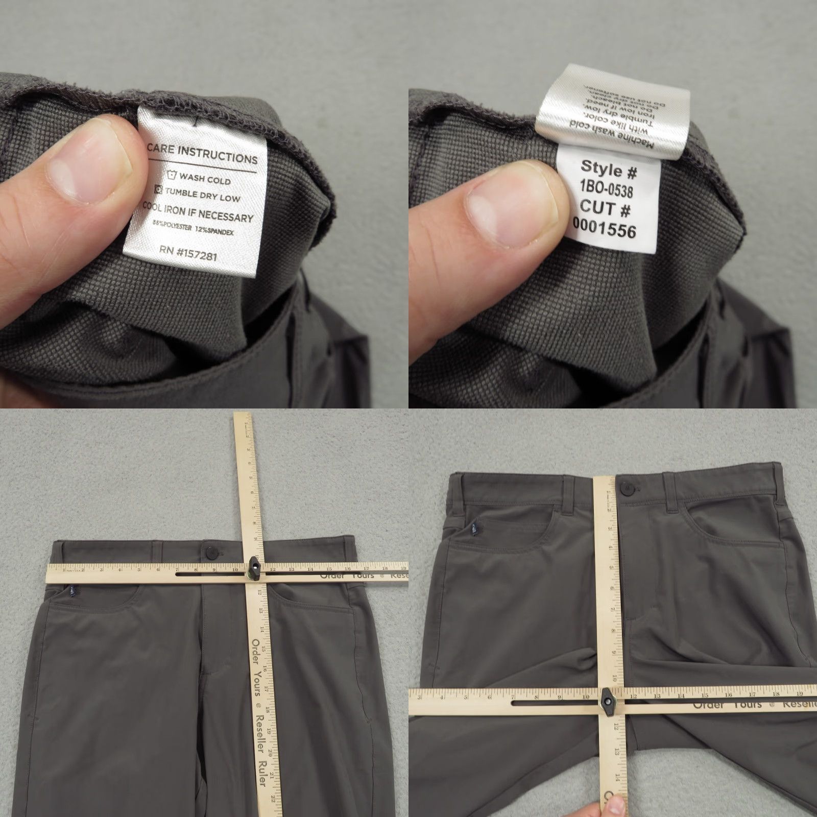 Mizzen+Main Mizzen + Main Pant Men 32x32 Grey Asphalt Helmsman Slim Performance Golf Chinos Size US 32 / EU 48 - 8 Thumbnail