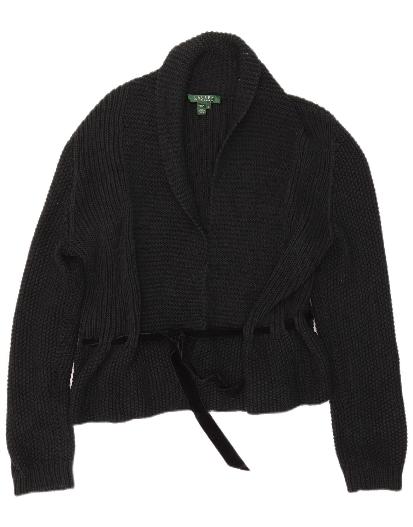 Ralph Lauren Womens Cardigan Sweater UK 18 XL Navy Blue Cotton Size XL / US 12-14 / IT 48-50 - 1 Thumbnail