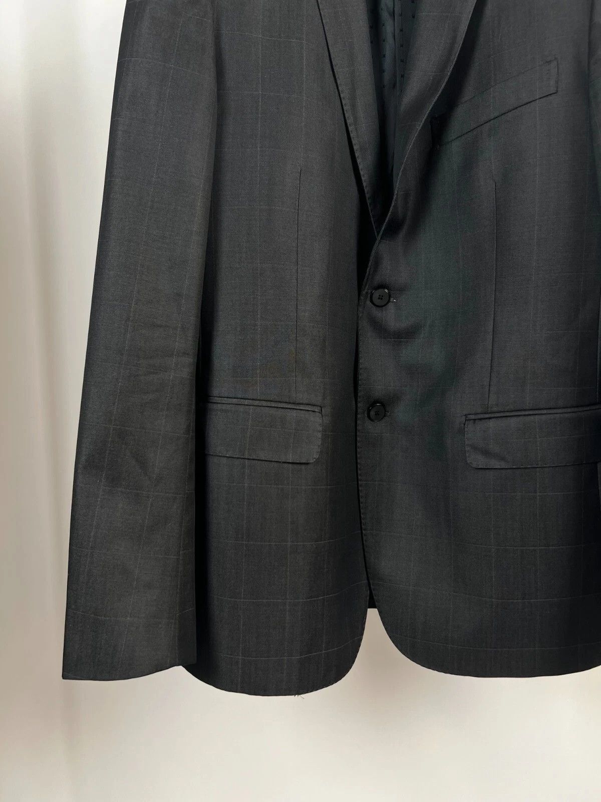 Pal Zileri Pal Zileri Lab Grey Check Wool Slim Fit Italian Suit Blazer Size 42R - 6 Thumbnail