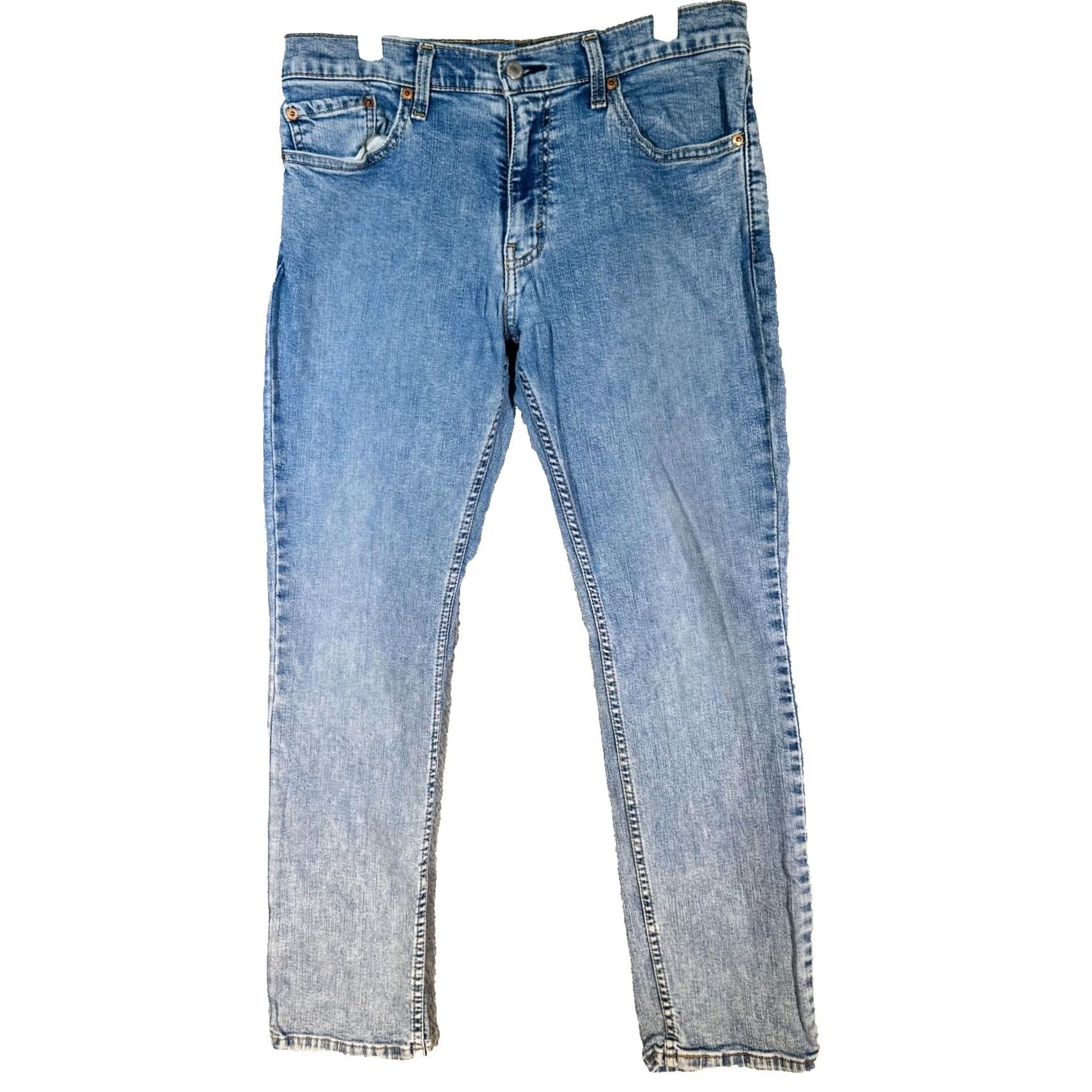 Levi's Levi's 511 Jeans Mens 32x30 Blue Light Wash Slim Tapered Stretch Denim Zip Fly Size US 32 / EU 48 - 5 Thumbnail