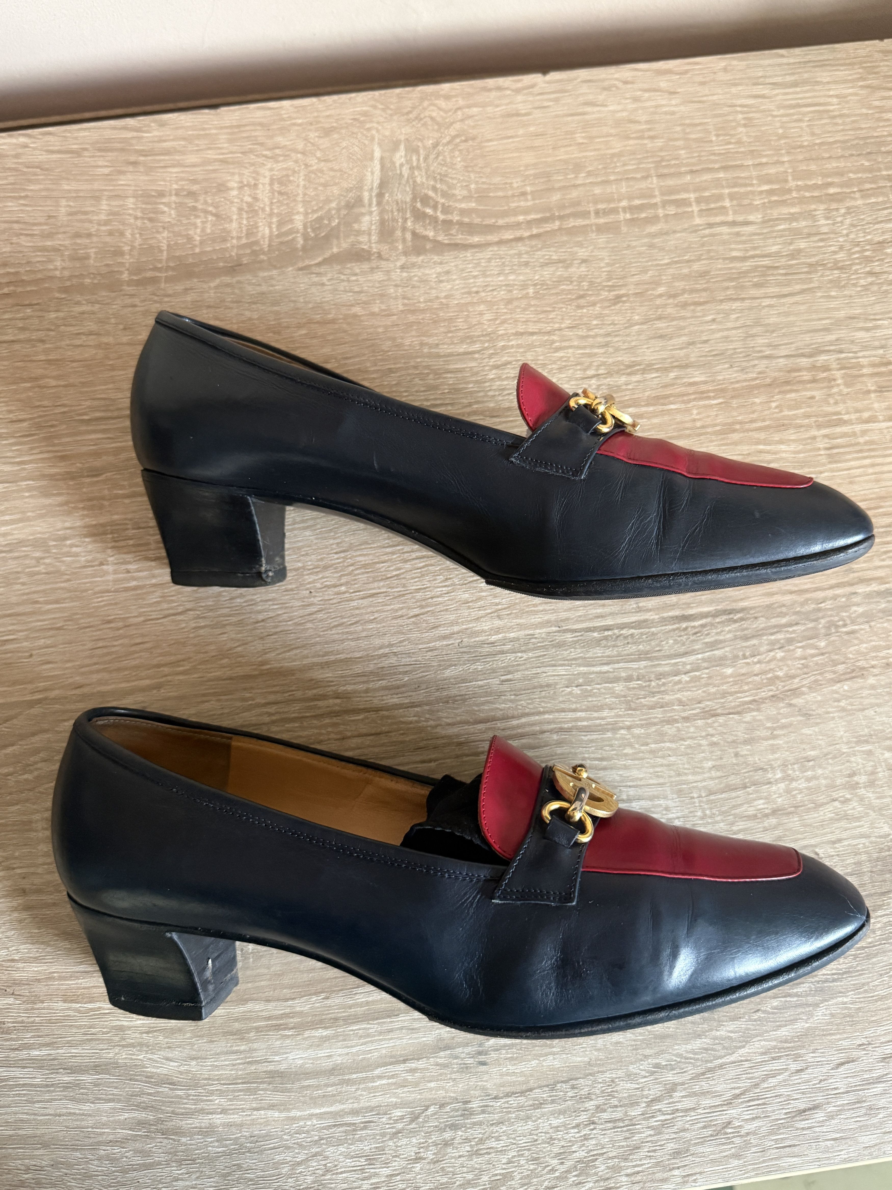 Celine Celine vintage loafres shoes women leather red black 90s Size US 8.5 / IT 38.5 - 6 Thumbnail