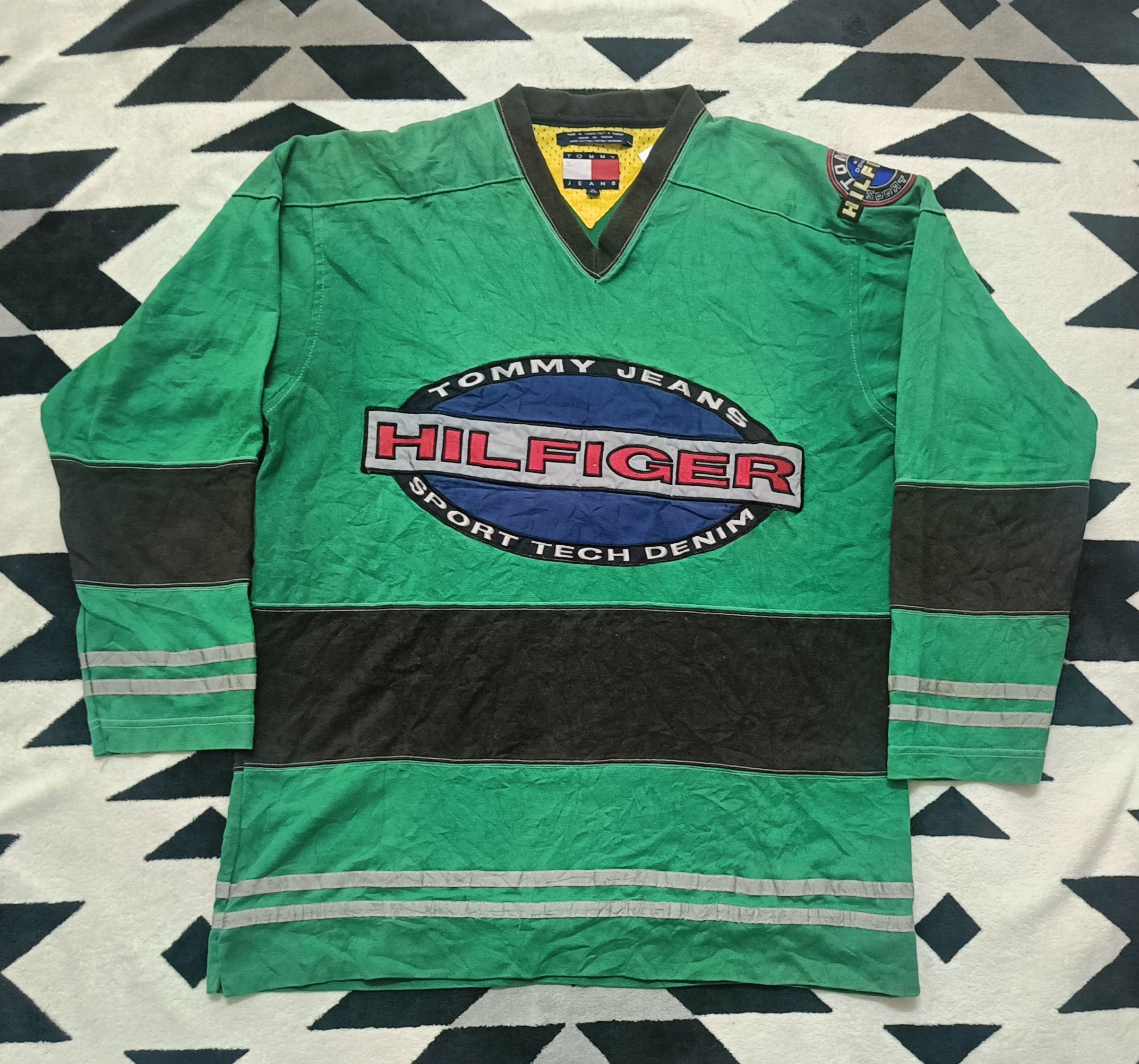 Rap Tees 🔥🔥 Rare Vintage 90s Tommy Hilfiger Jeans Sport Tech L/S Size US L / EU 52-54 / 3 - 2 Thumbnail