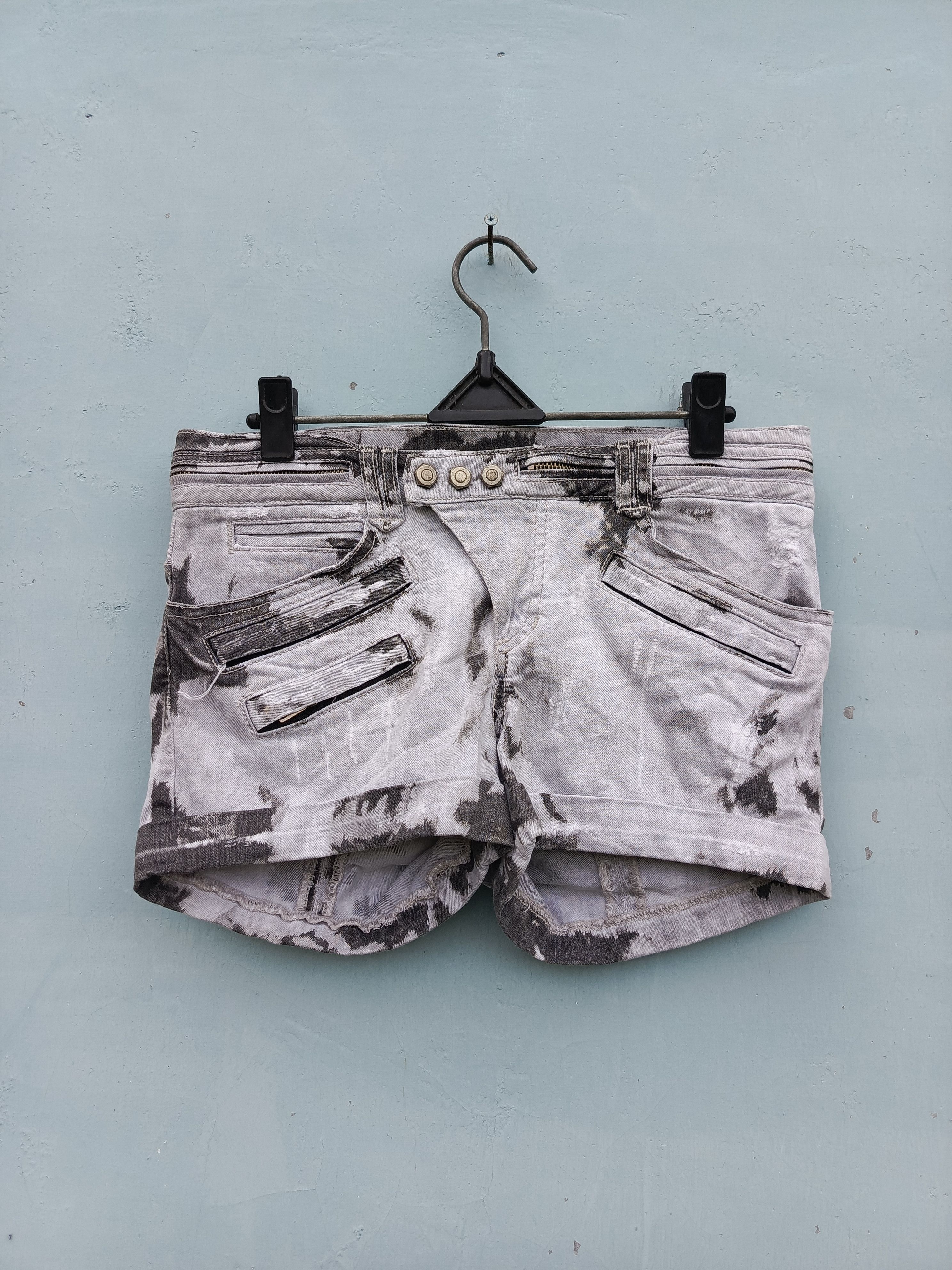 Japanese Brand System distressed denim shorts pants Size 30" / US 8 / IT 44 - 1 Thumbnail