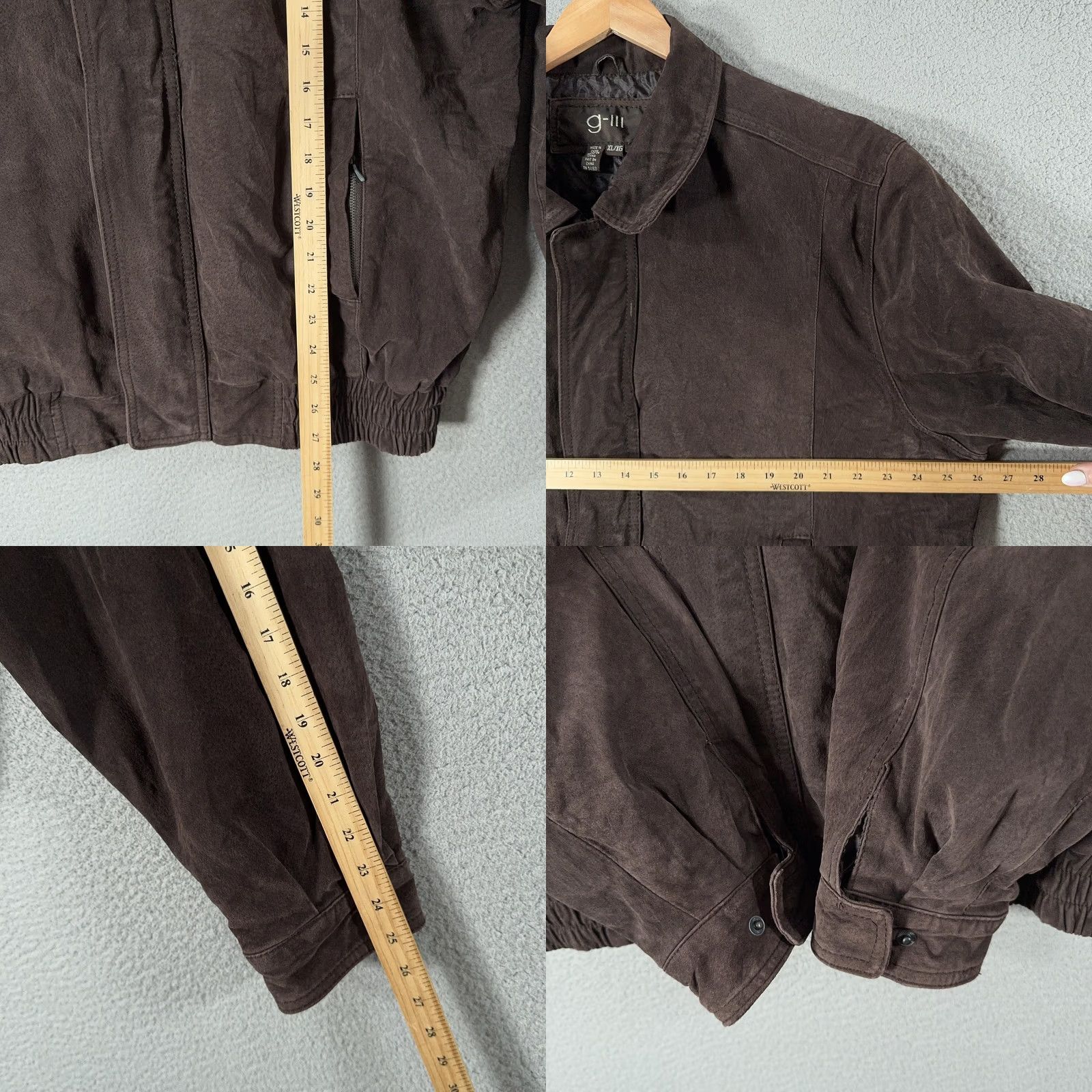 G-III G-III Leather Bomber Jacket Mens XL Brown Quilted Lined Full Zip Size US XL / EU 56 / 4 - 9 Thumbnail