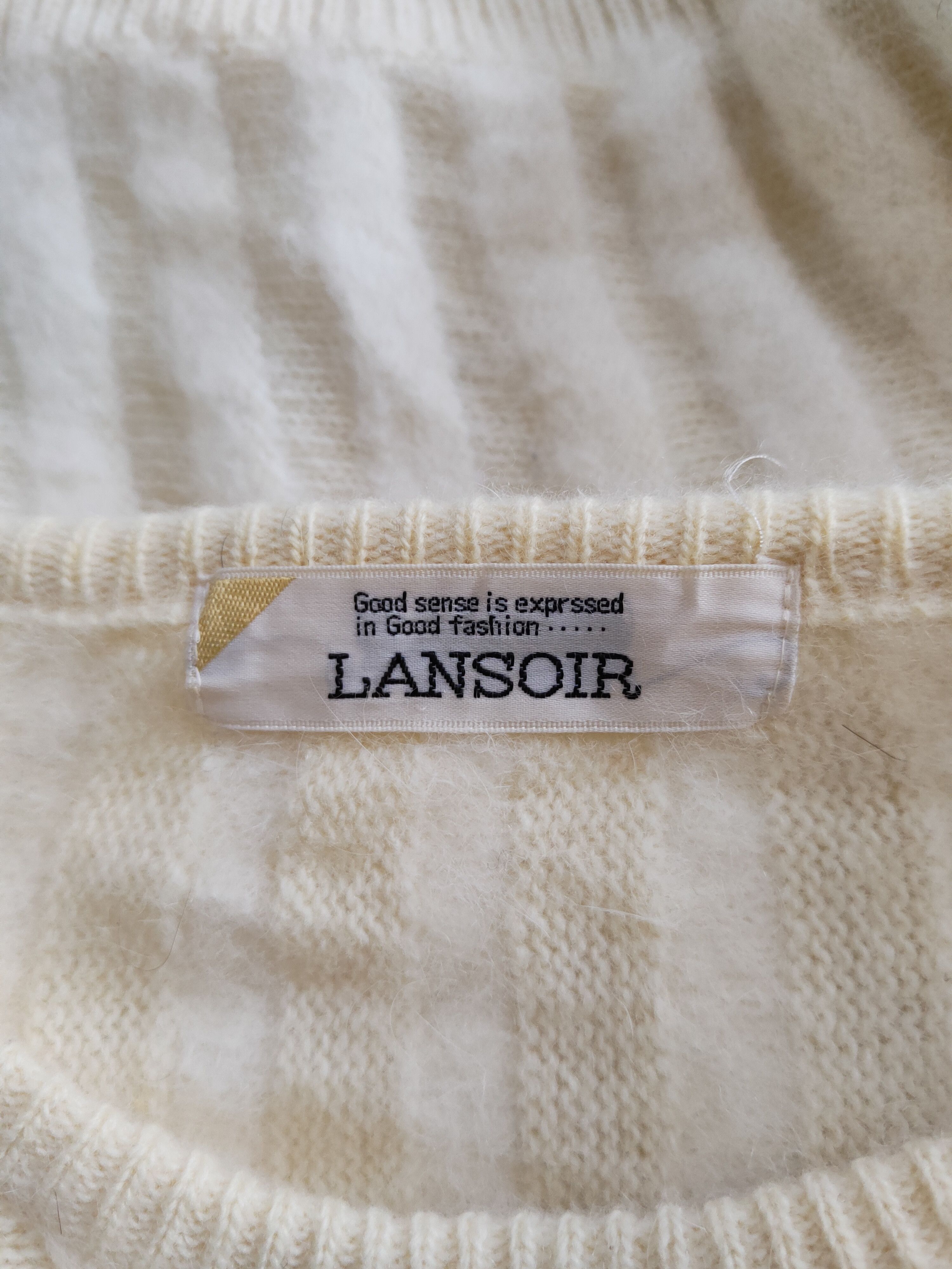 Homespun Knitwear Lansoir Cream Shag Shaggy Fur Mohair Knitwear #S2065 Size S / US 4 / IT 40 - 10 Thumbnail