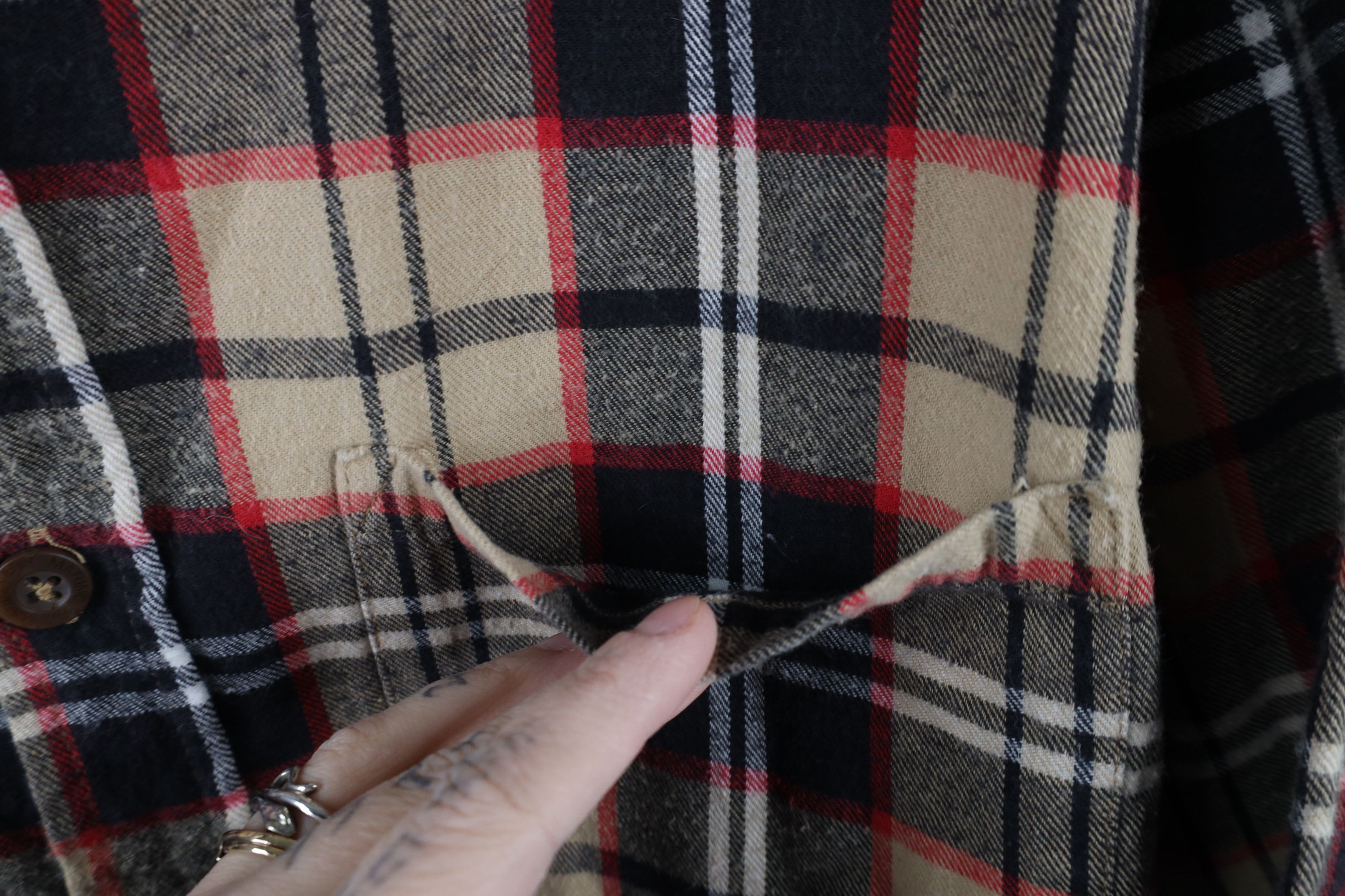 Vintage Vintage 90s Streetwear Collared Flannel Button Shirt Plaid Size US L / EU 52-54 / 3 - 6 Thumbnail