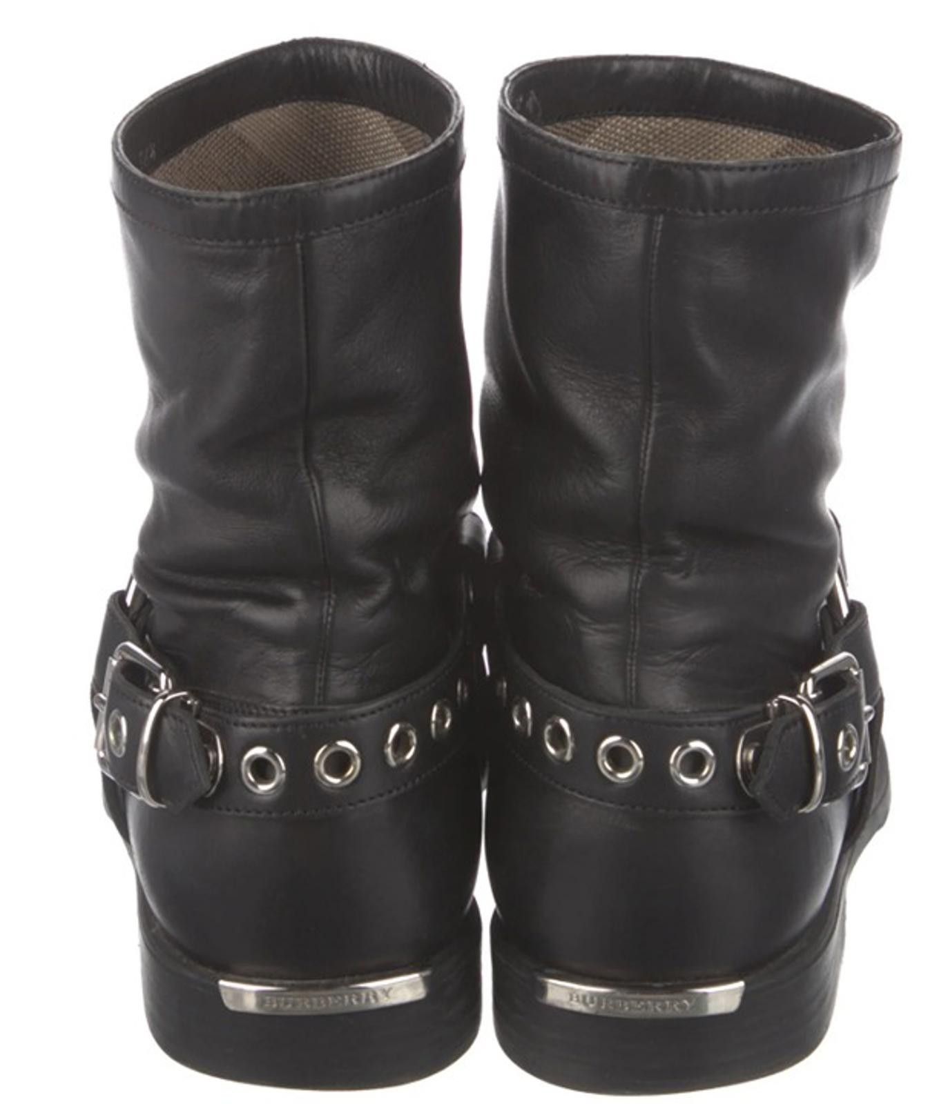 Burberry Burberry Leather Moto Boots Black - SIZE 6.5 Size US 6.5 / IT 36.5 - 2 Thumbnail