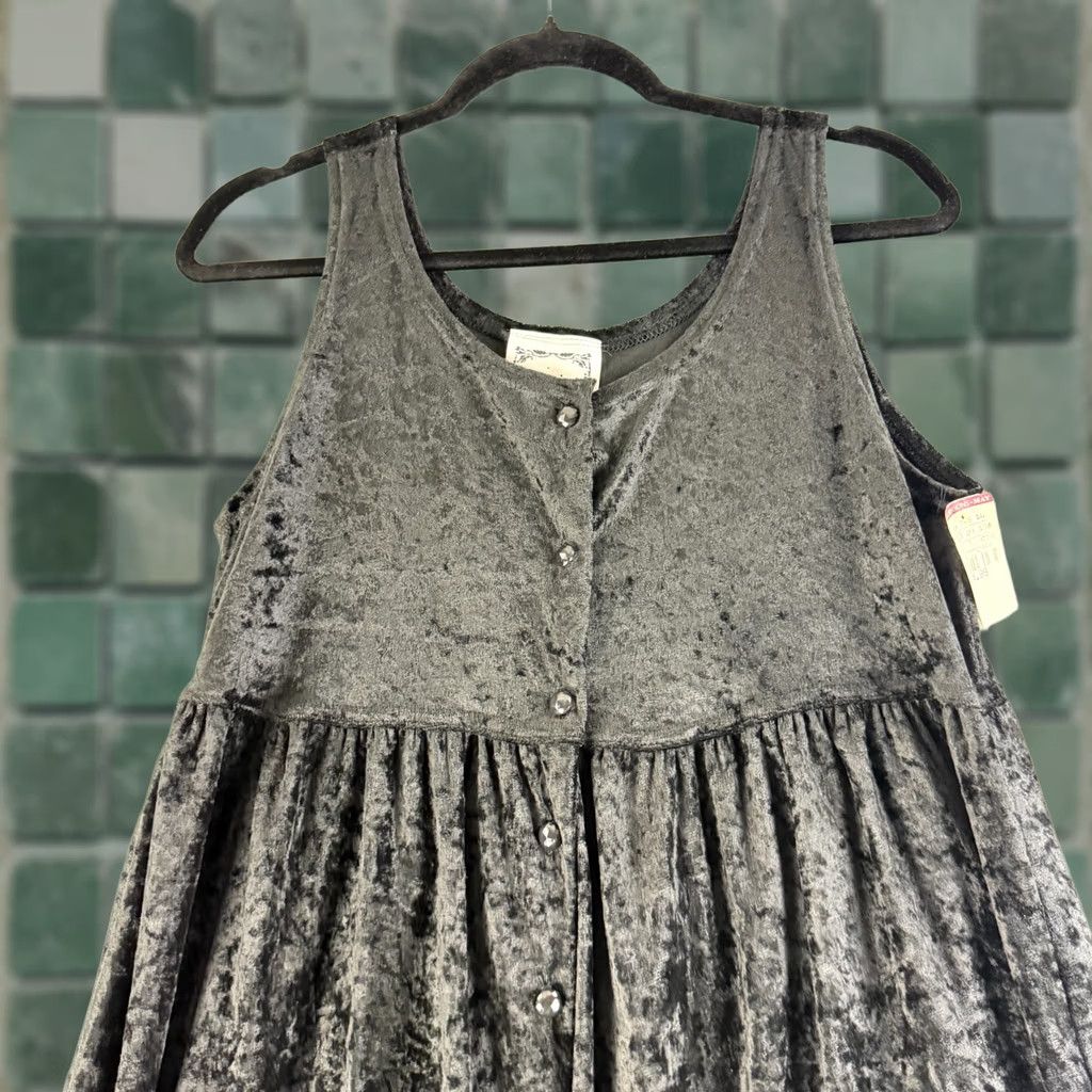 Velvet Vintage Dressing Clio Maxi Dress Womens M Black Velvet Sleeveless USA Made Size M / US 6-8 / IT 42-44 - 1 Thumbnail