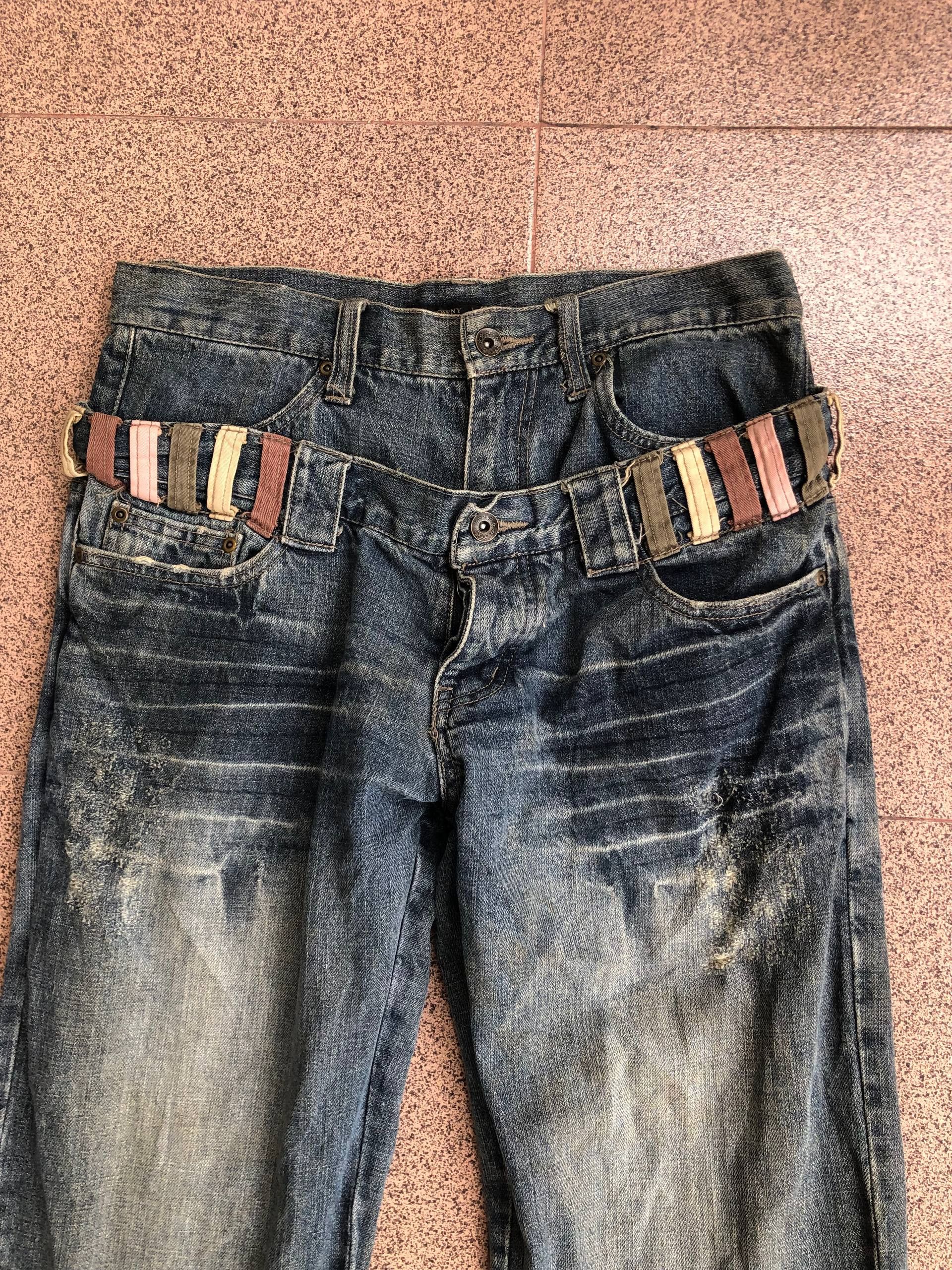 If Six Was Nine 2000s Double Waist Fading Jeans Vkei style Y2k Japanese Size US 30 / EU 46 - 7 Thumbnail
