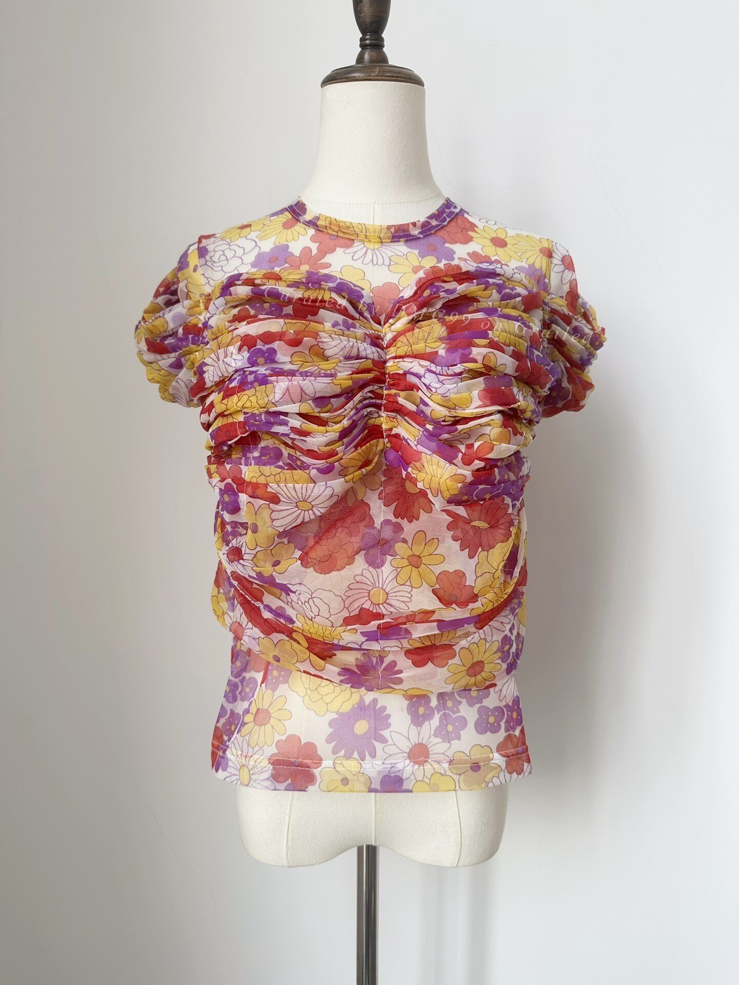 Rei Kawakubo Comme des Garçons 2001 Sheer Floral Pleated Top Size M / US 6-8 / IT 42-44 - 1 Thumbnail
