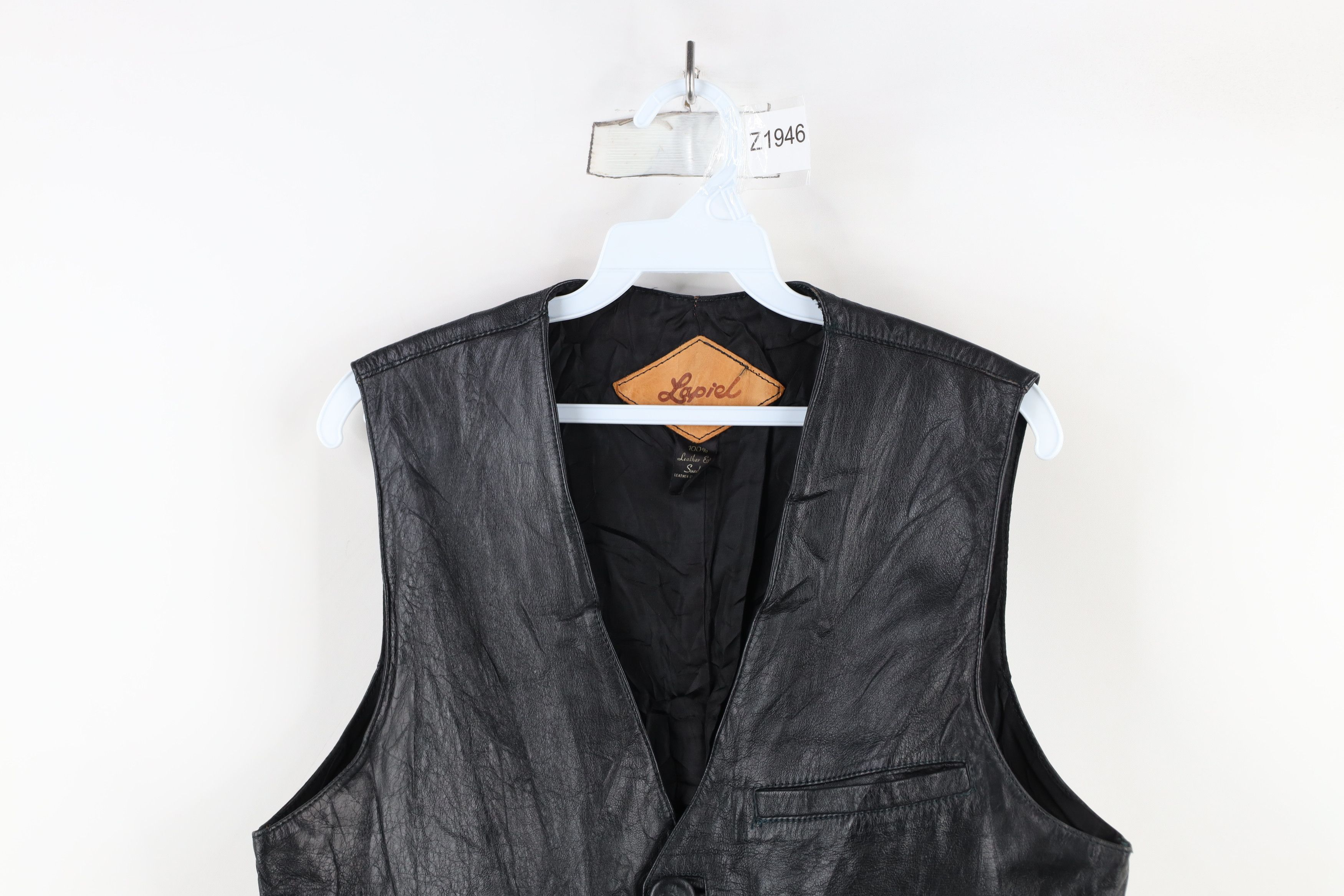 Vintage Vintage 60s 70s Streetwear Leather Button Vest Jacket Black Size US XL / EU 56 / 4 - 2 Thumbnail