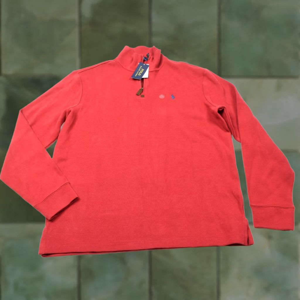 Polo Ralph Lauren Polo Ralph Lauren Sweater Mens L Red Zip Pullover Long Sleeve Cotton Size US L / EU 52-54 / 3 - 1 Thumbnail