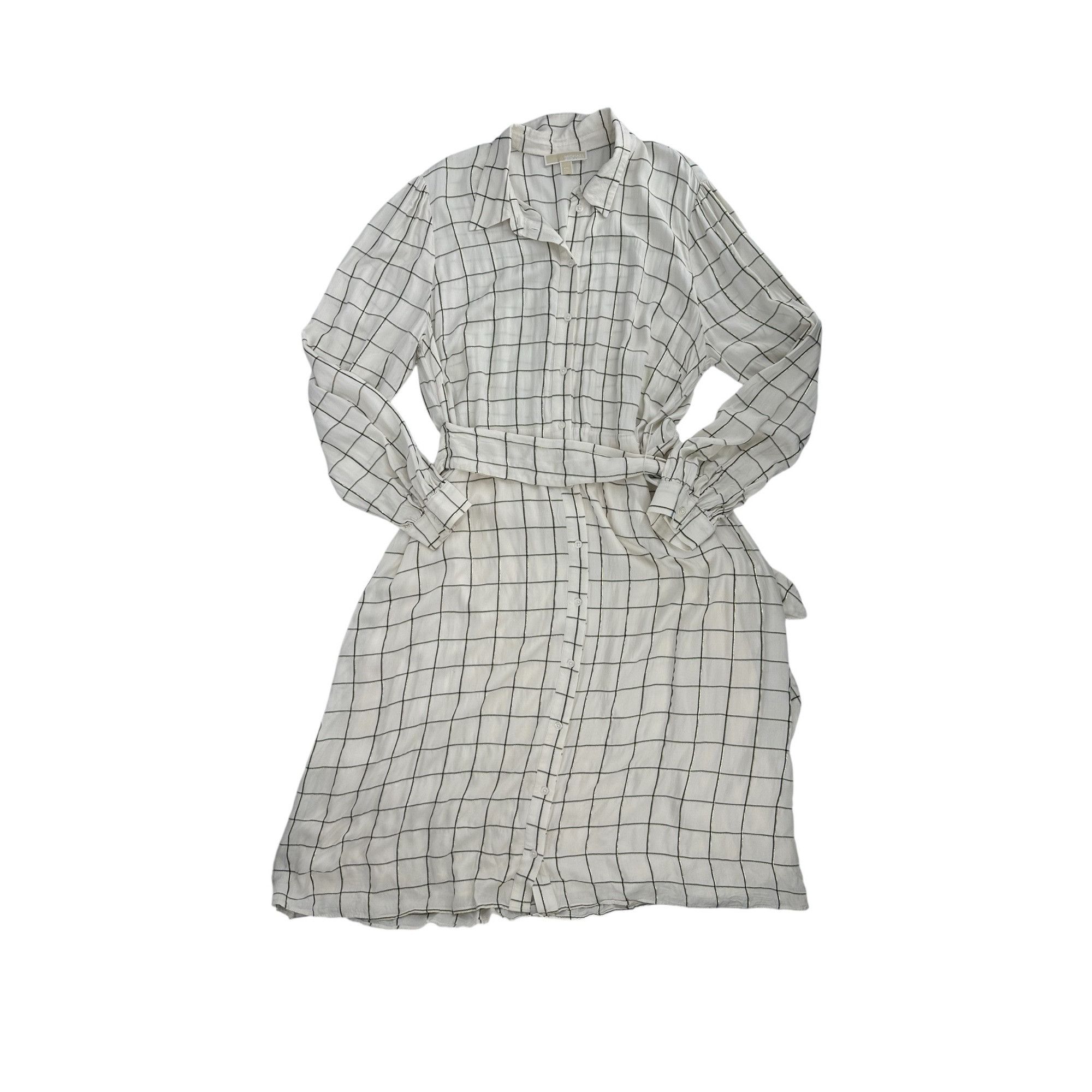 Other Michael Kors Dress - Windowpane Plaid Shirt Dress - XXL Size XXL / US 16-18 / IT 52-54 - 3 Thumbnail