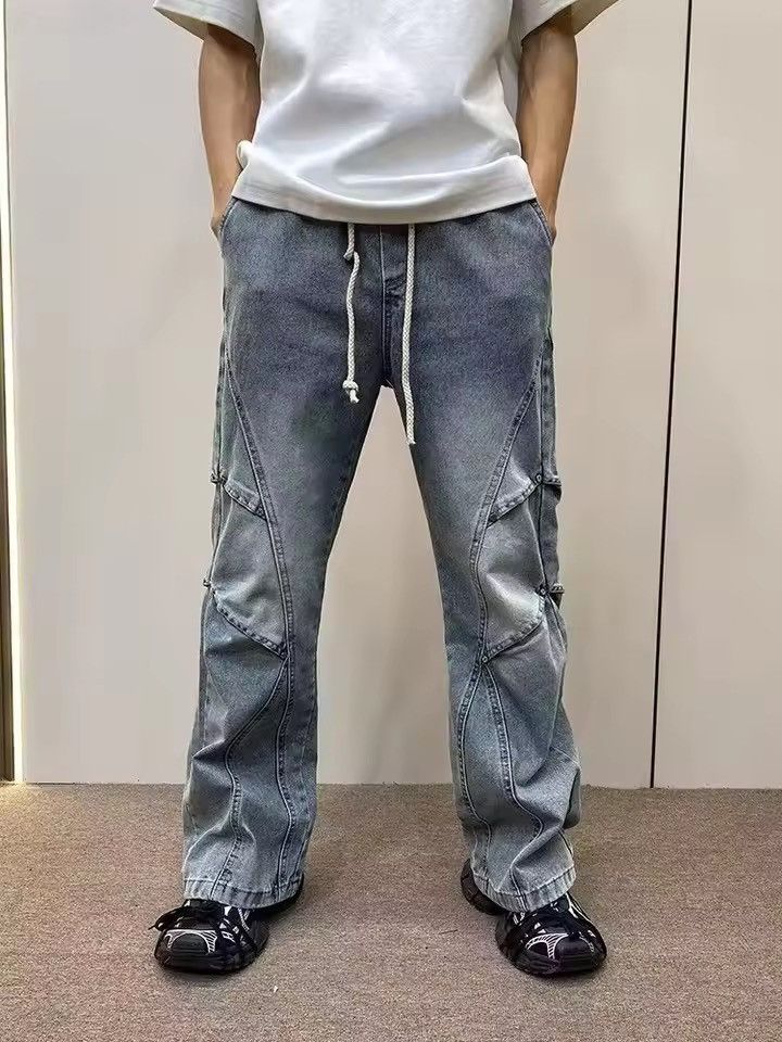 Japanese Brand Geometric Multi-Panel Denim Pant Size US 26 / EU 42 - 1 Thumbnail