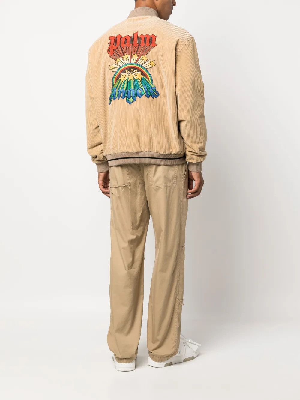 Palm Angels o1y0325 Logo Bomber Jacket in Beige Size US M / EU 48-50 / 2 - 5 Thumbnail