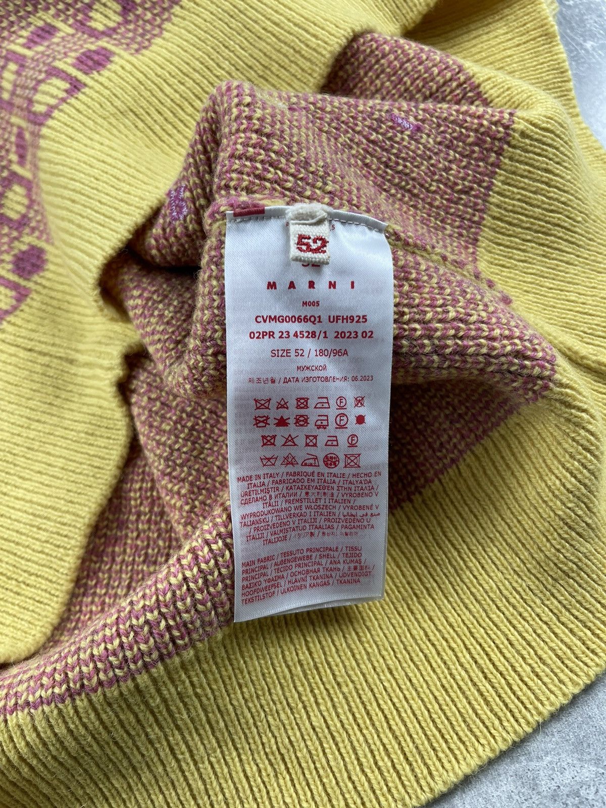 Marni Marni Studio Sleeveless Knit Vest Yellow Purple Pattern Size US L / EU 52-54 / 3 - 13 Thumbnail